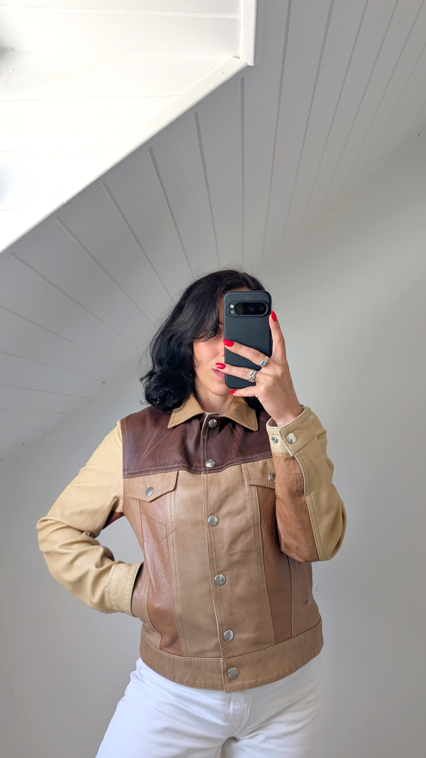 Veste cuir agneau T36