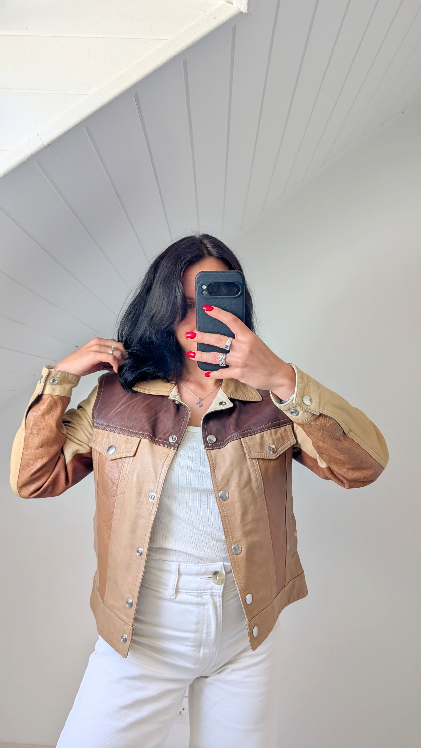 Veste cuir agneau T36