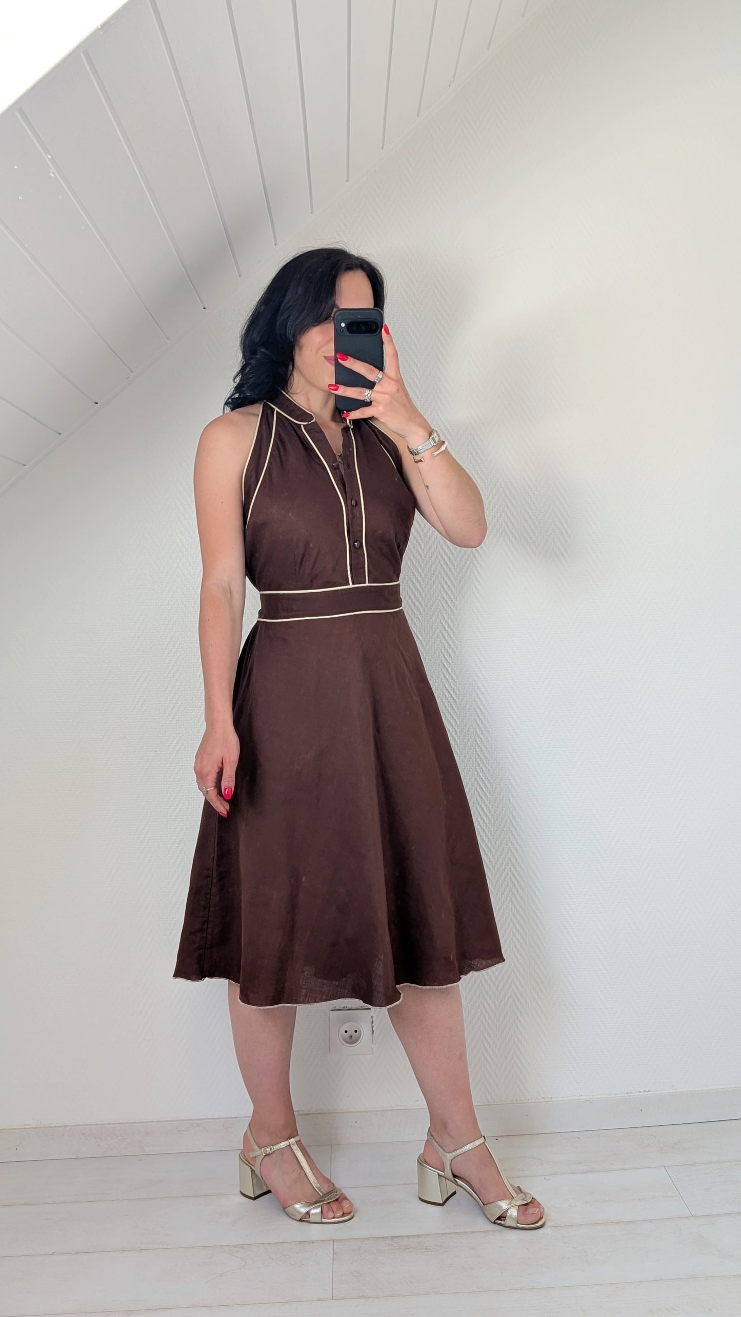 Robe lin et coton T40-42