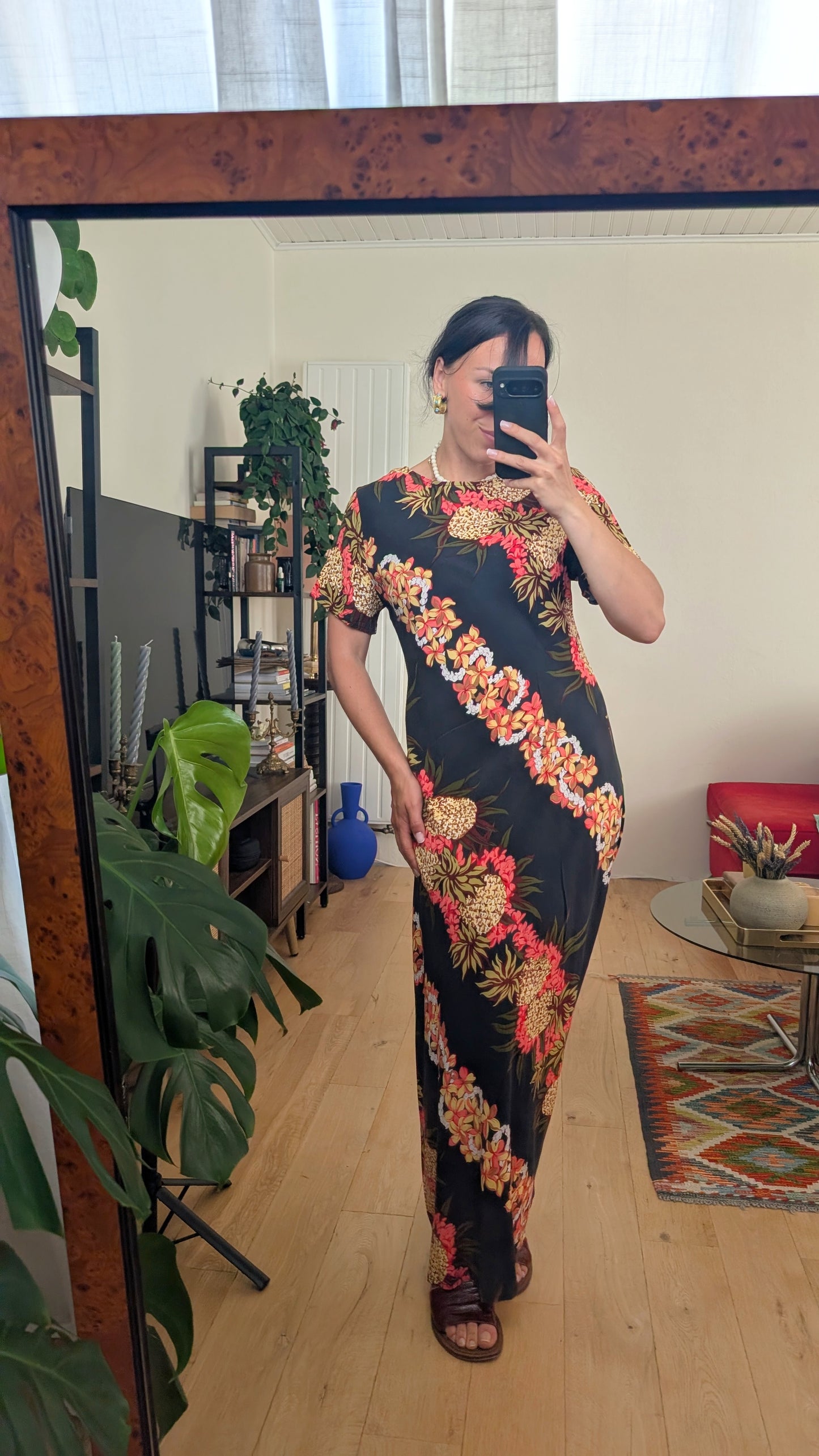 Robe hawaïenne viscose T38