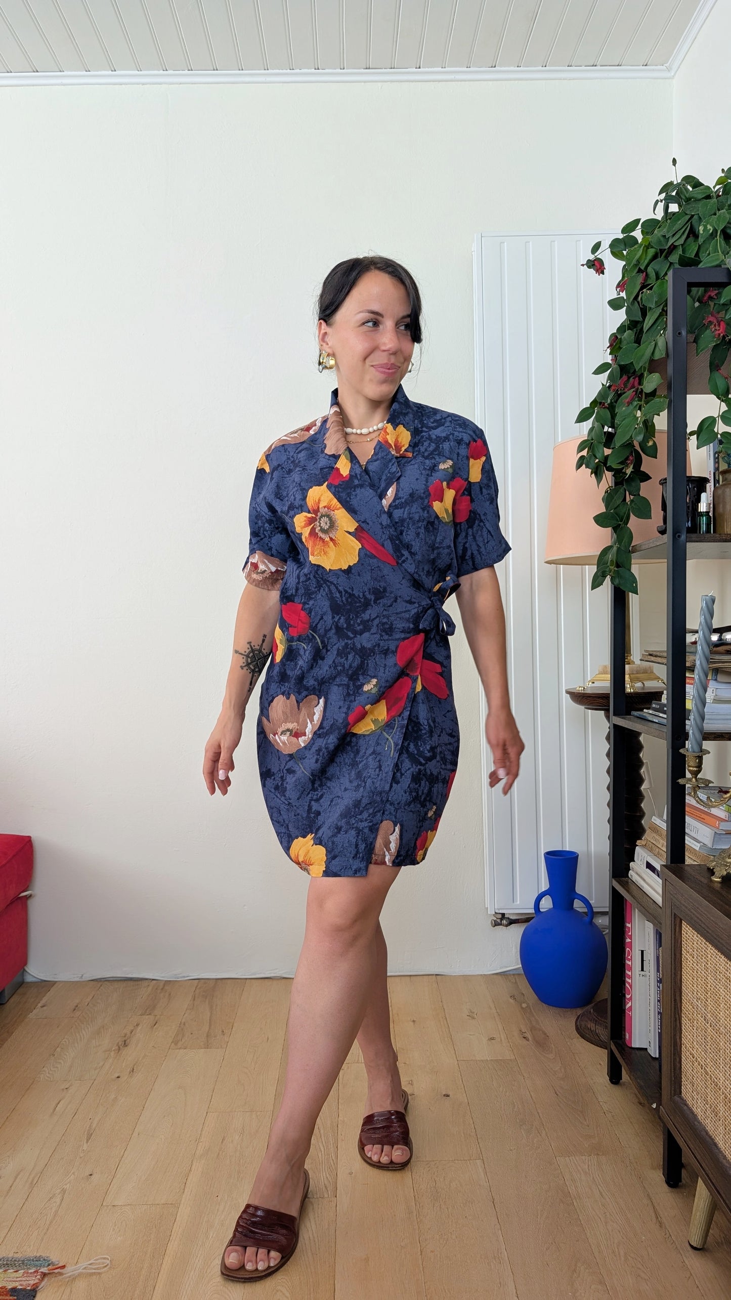 Robe 90s portefeuille viscose T42