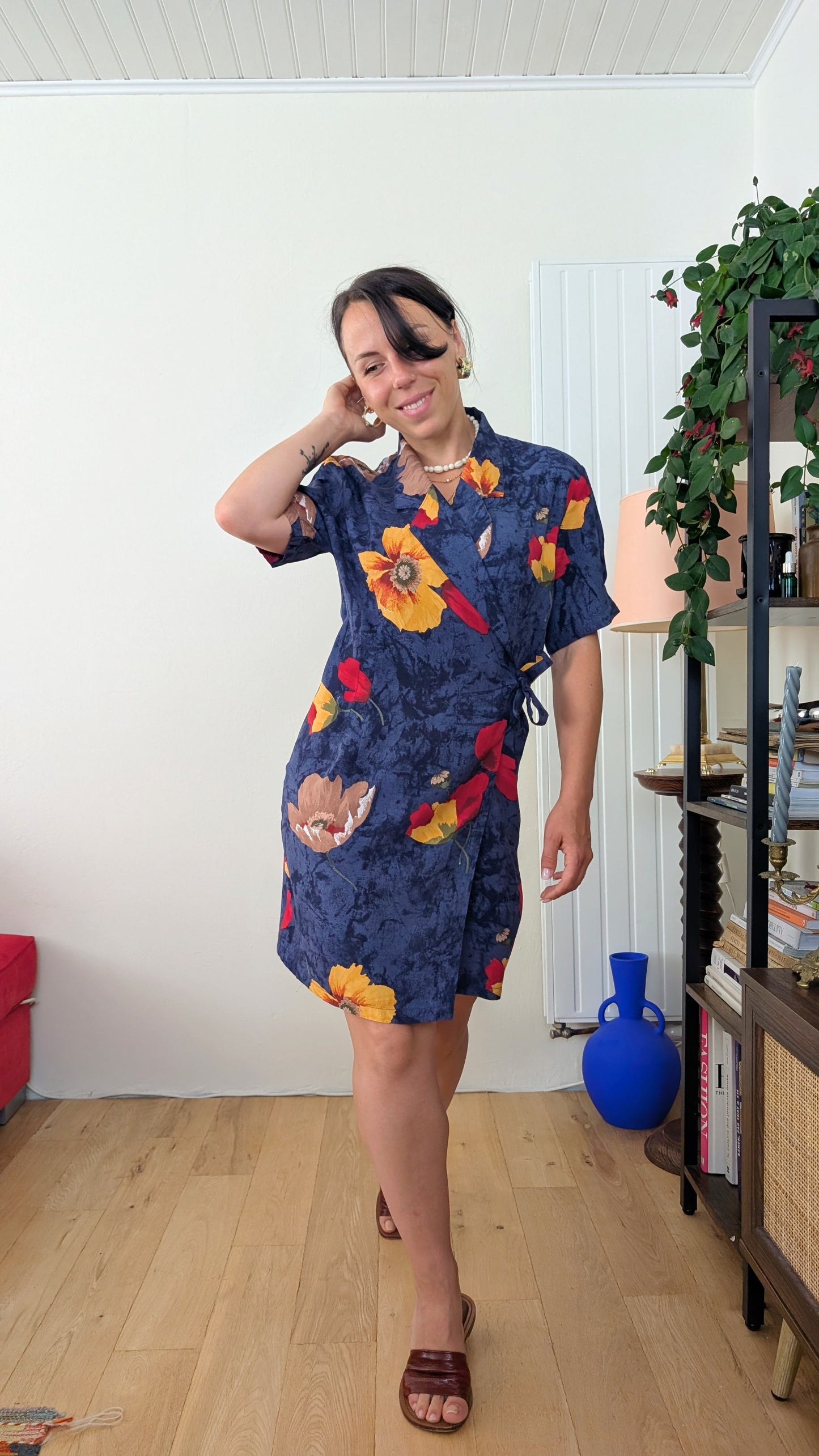 Robe 90s portefeuille viscose T42