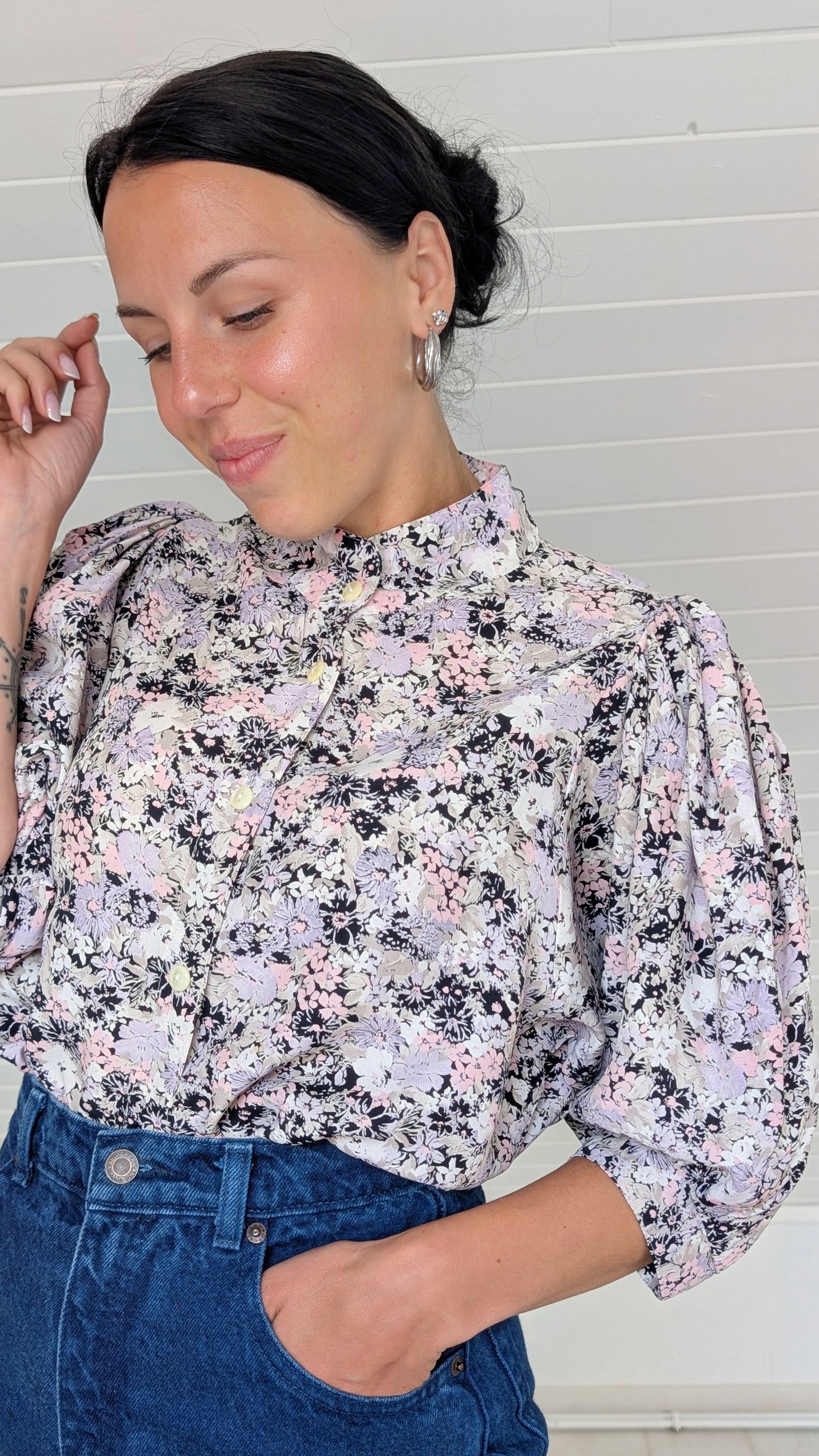 Blouse viscose manches bouffantes T38-40