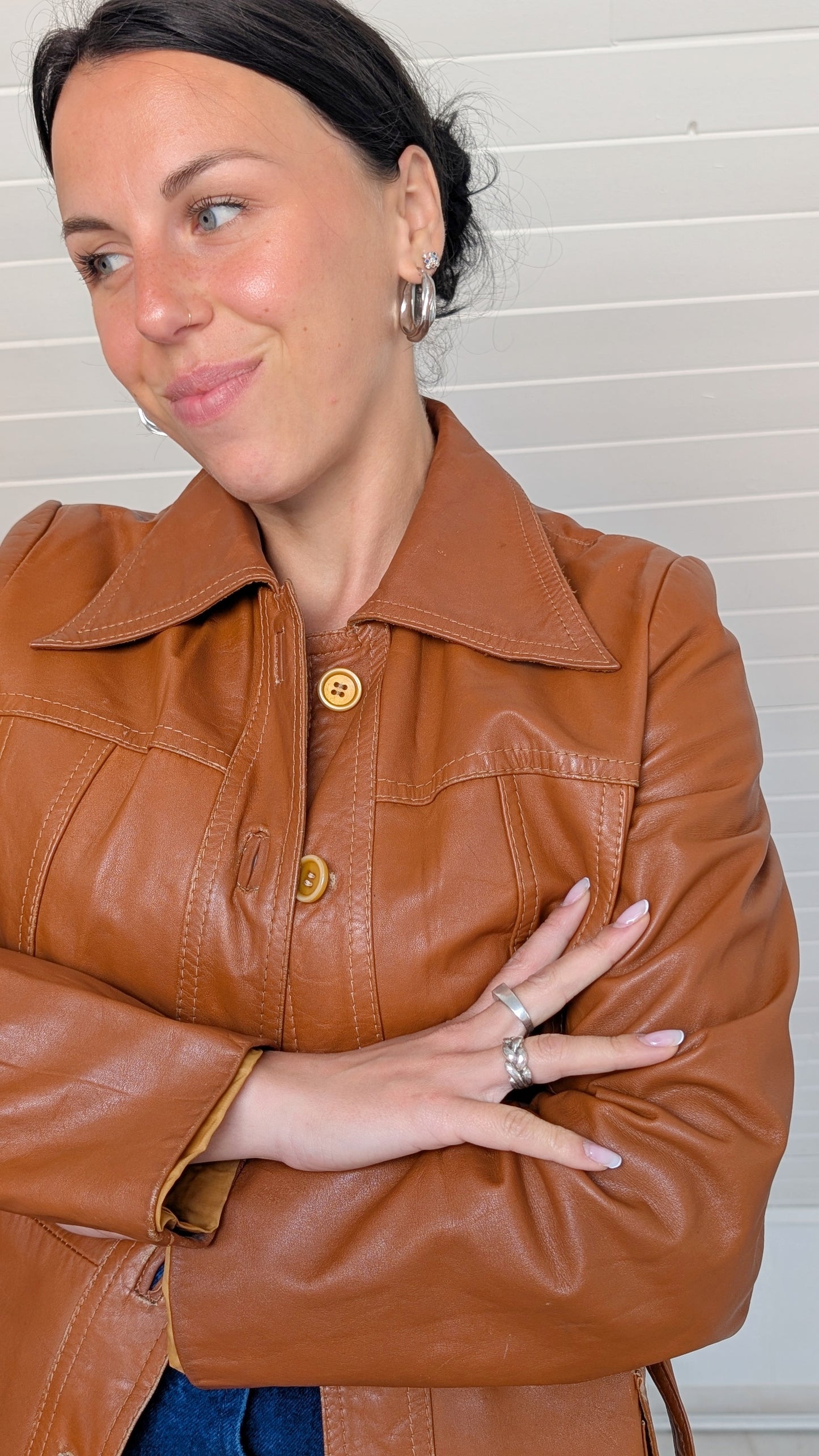 Trench cuir 70s T36