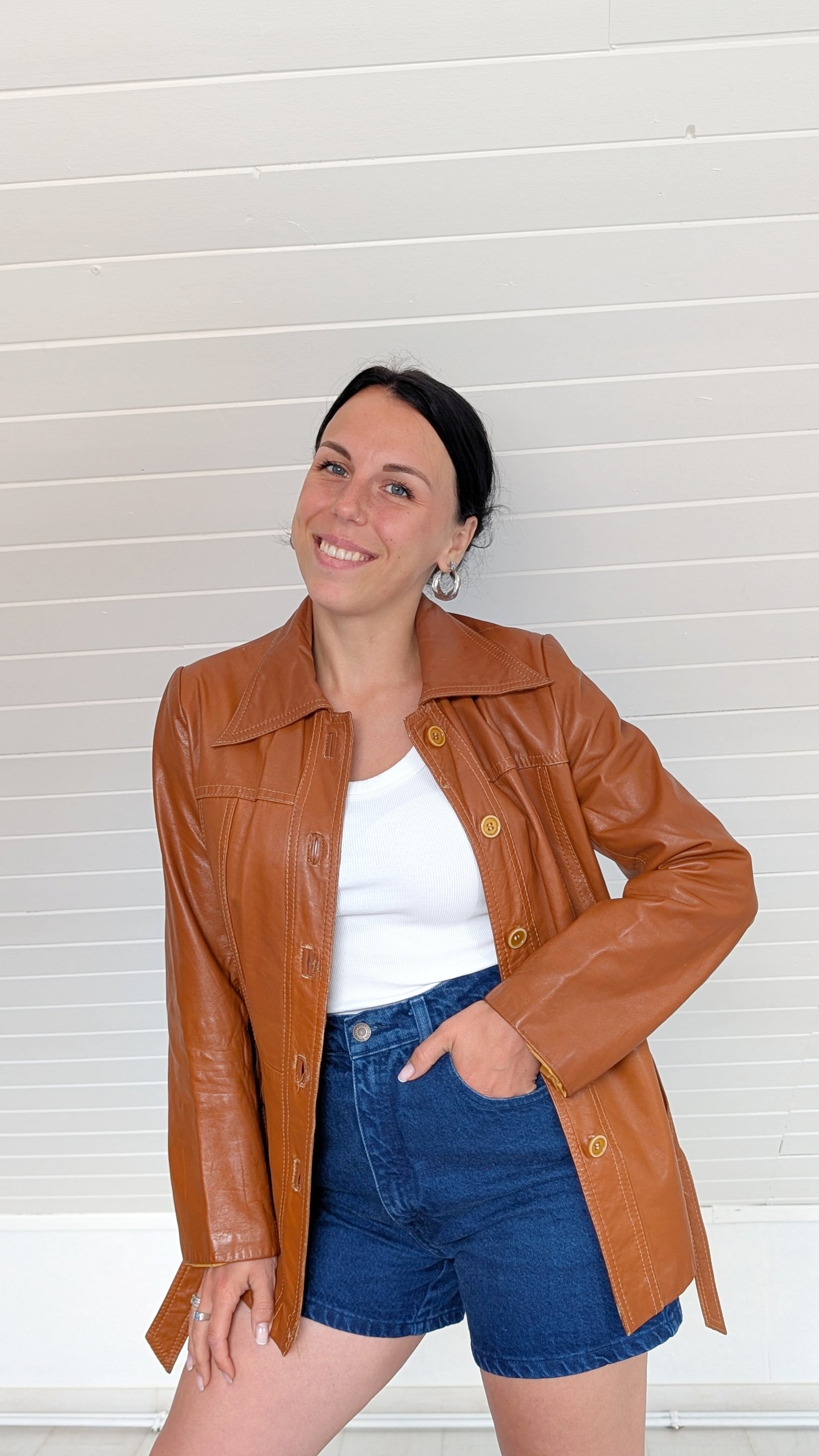 Trench cuir 70s T36