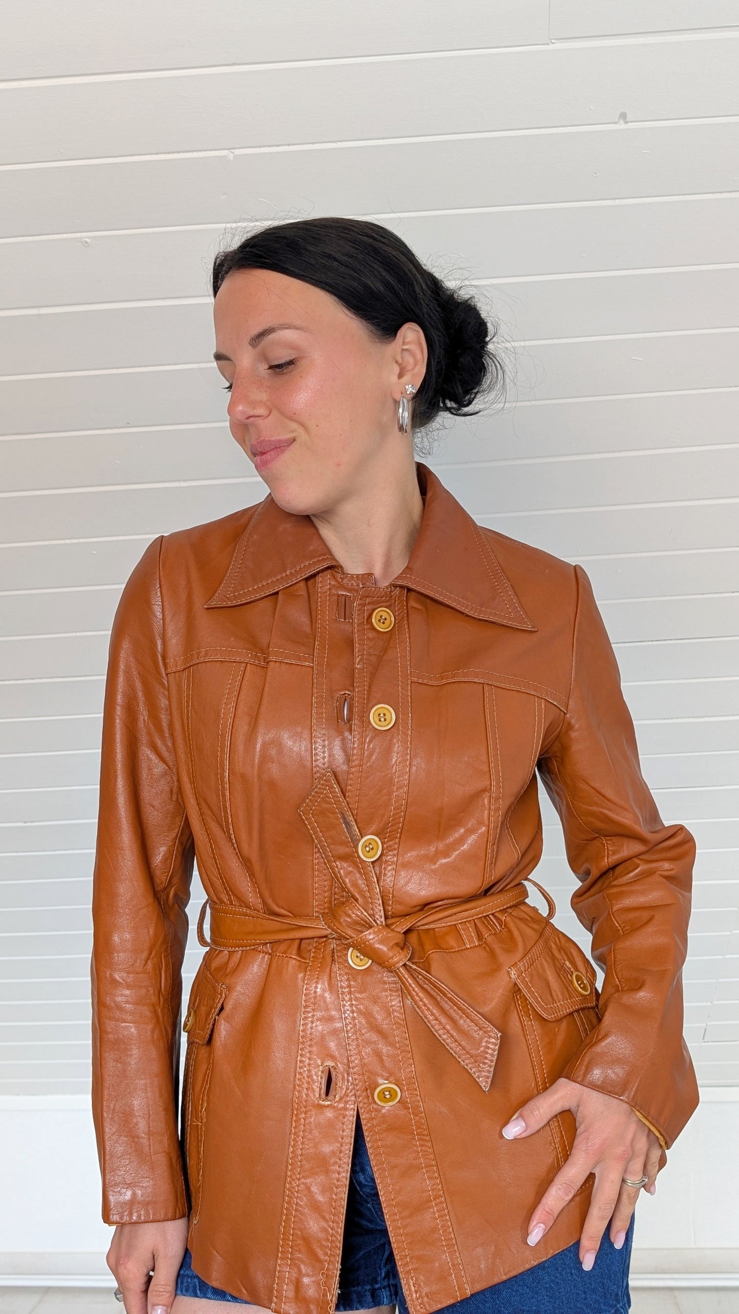 Trench cuir 70s T36