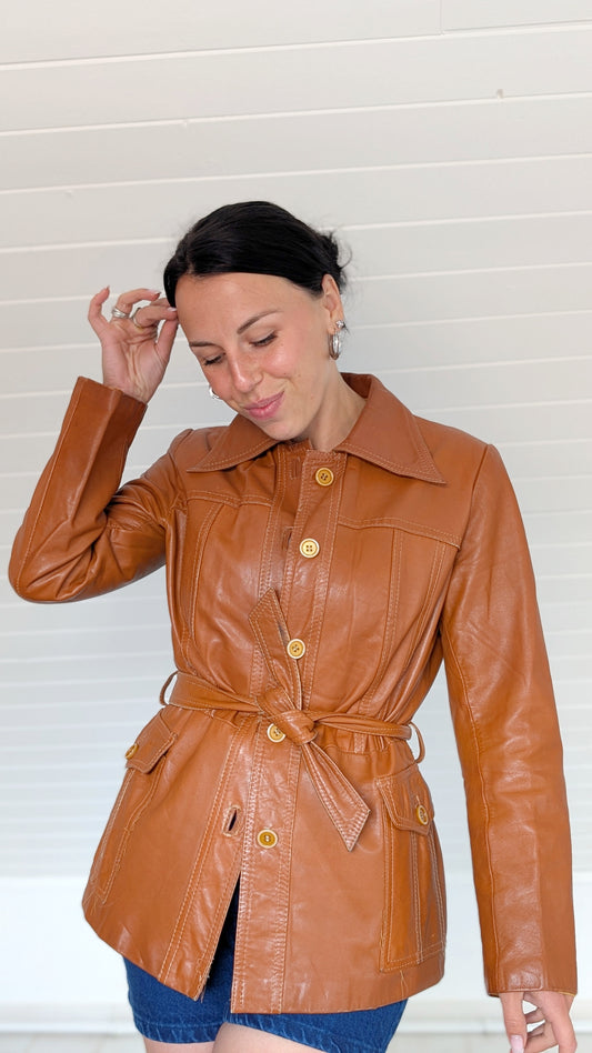 Trench cuir 70s T36
