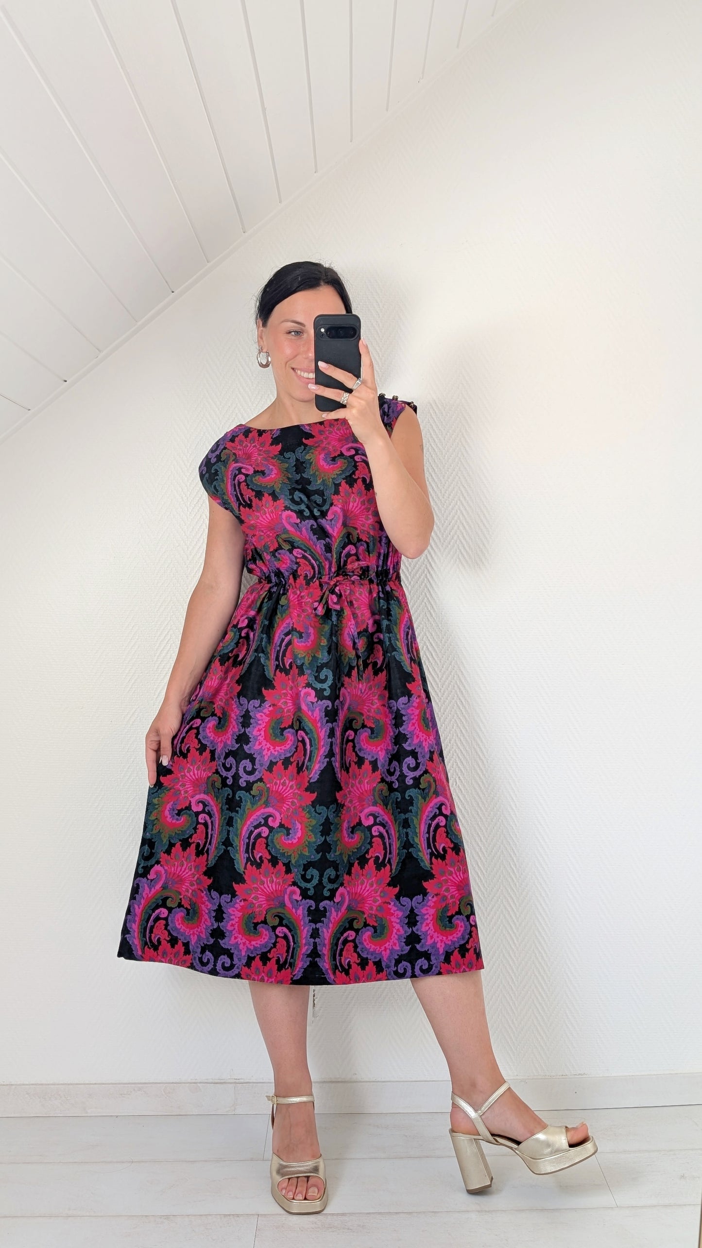 Robe 70s soie sauvage T40-42