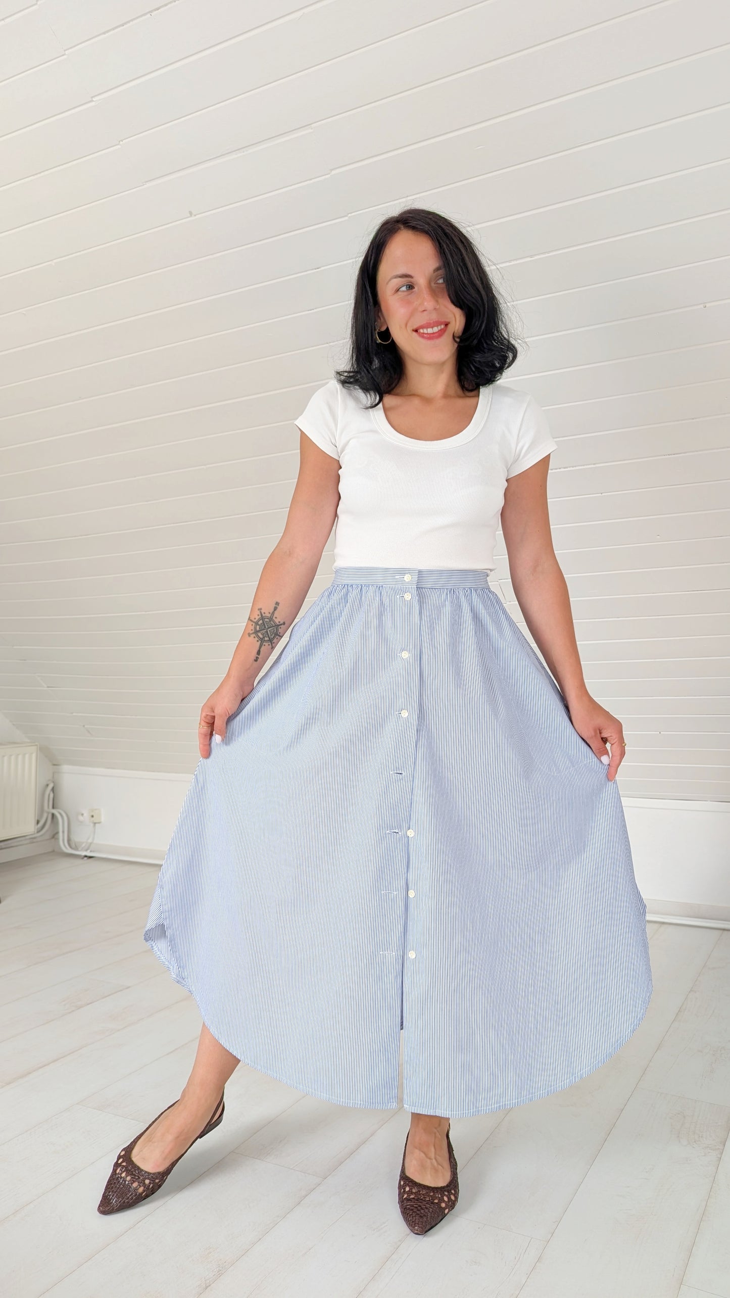 Jupe midi coton T36