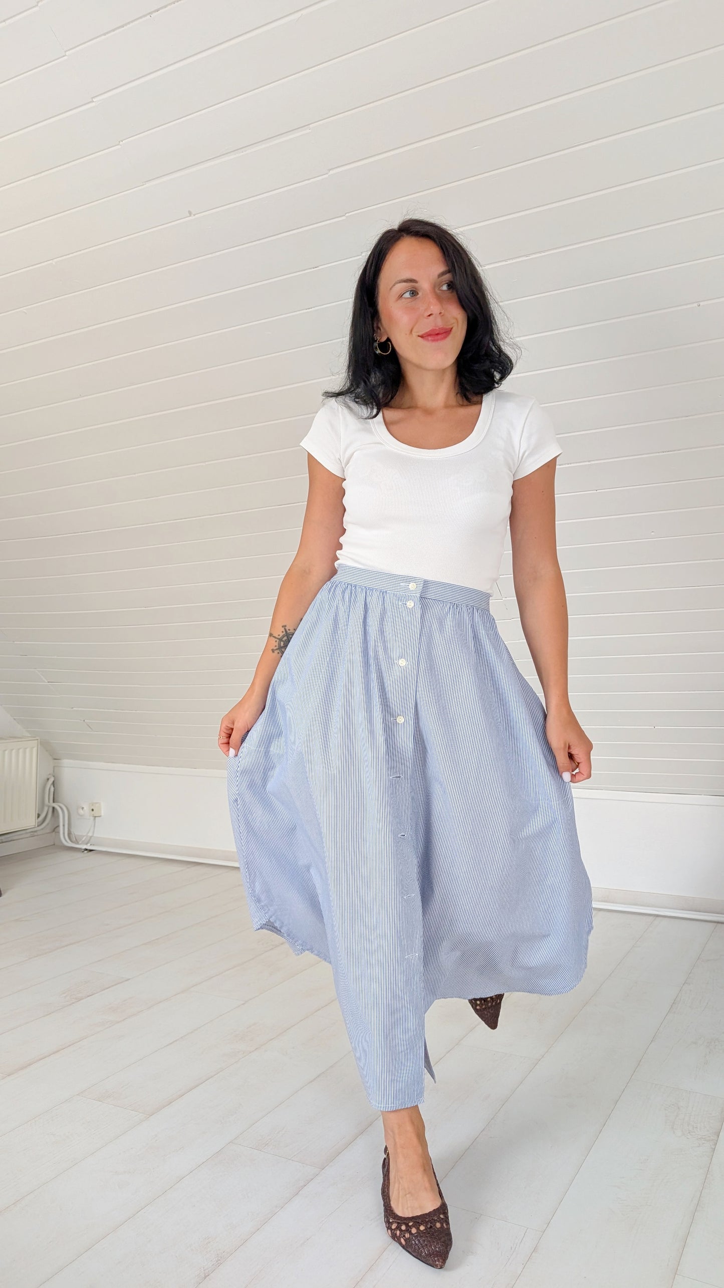 Jupe midi coton T36