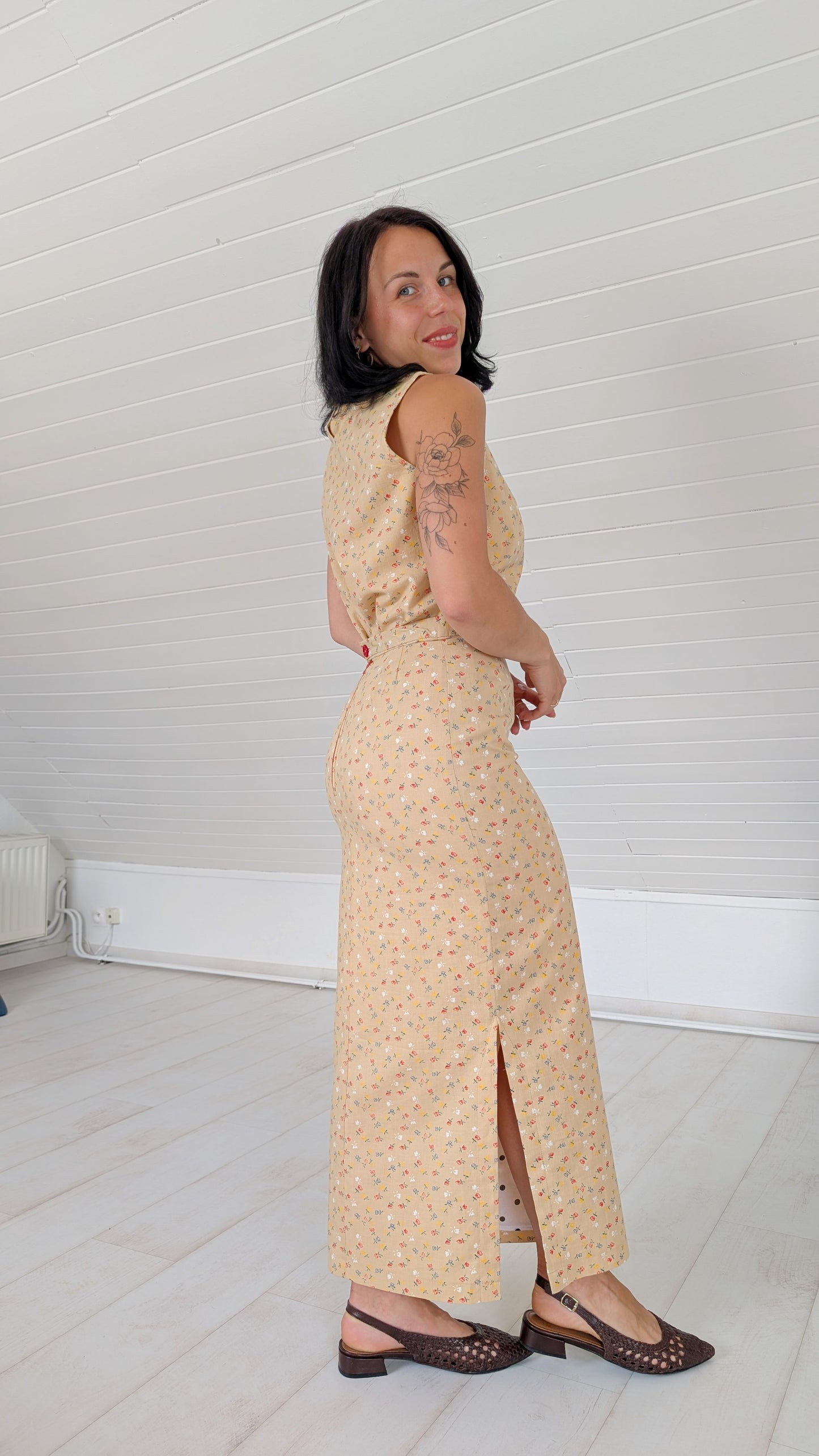 Ensemble coton 70s fait main T34-36