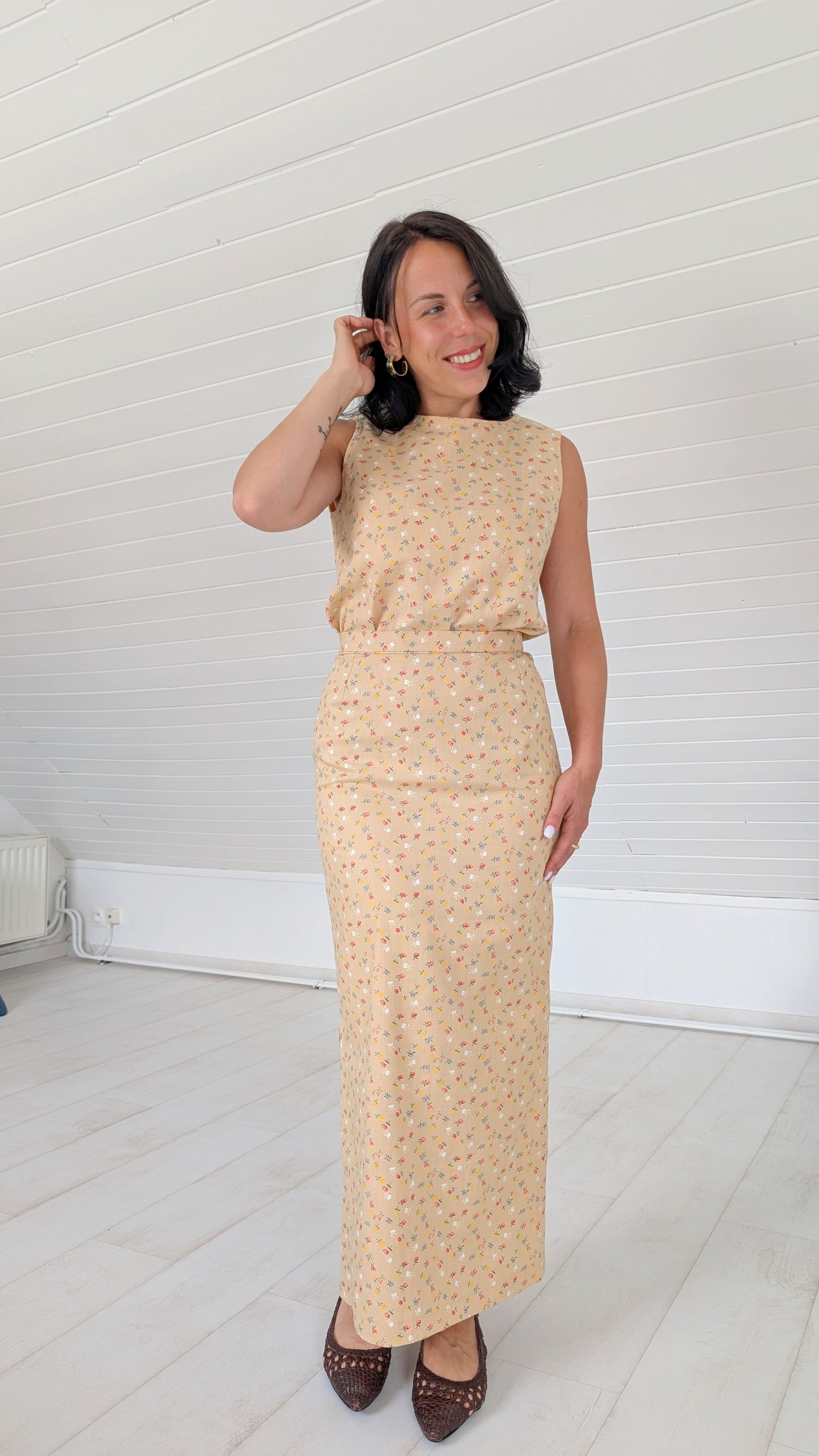 Ensemble coton 70s fait main T34-36