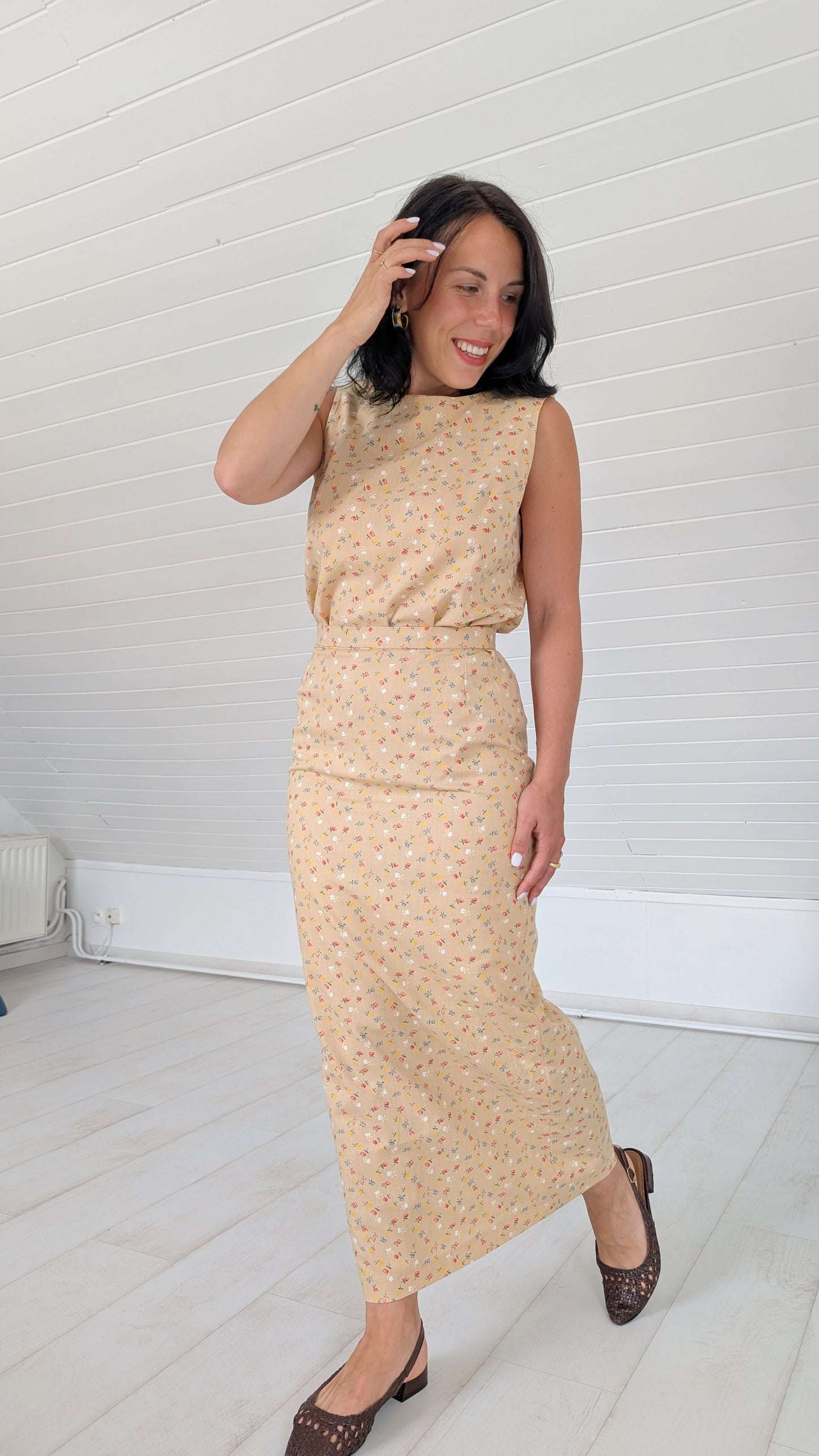 Ensemble coton 70s fait main T34-36