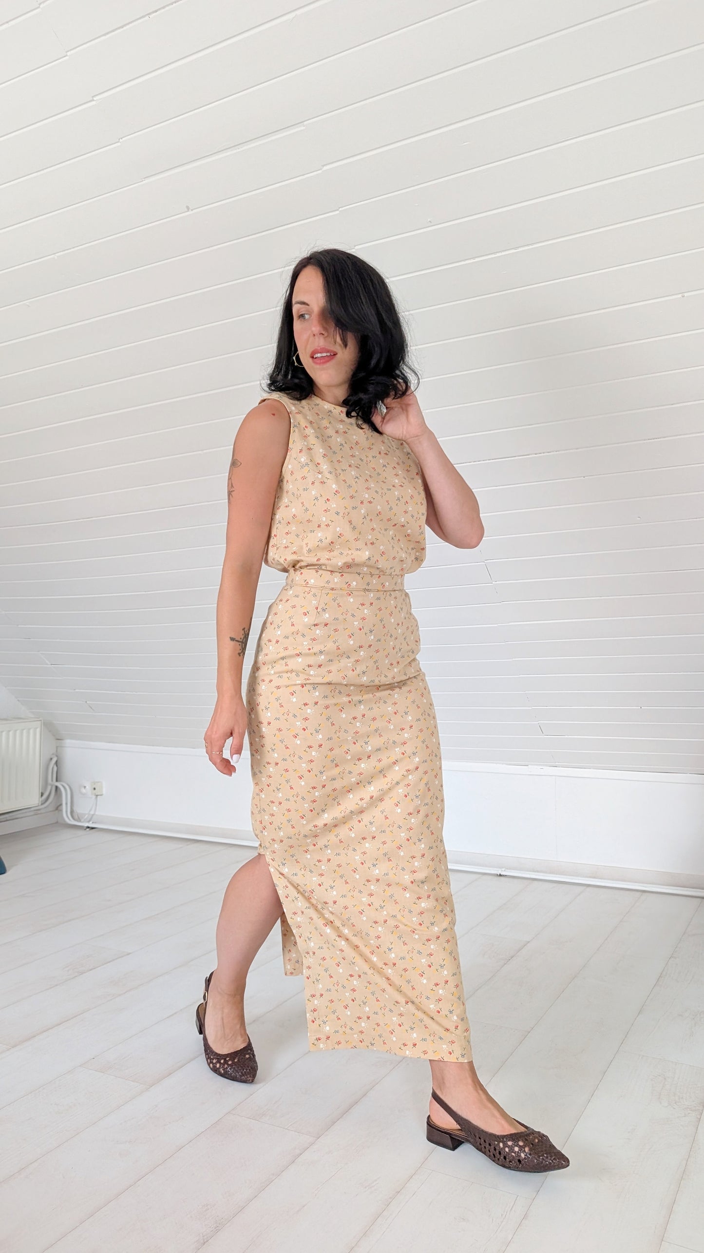 Ensemble coton 70s fait main T34-36