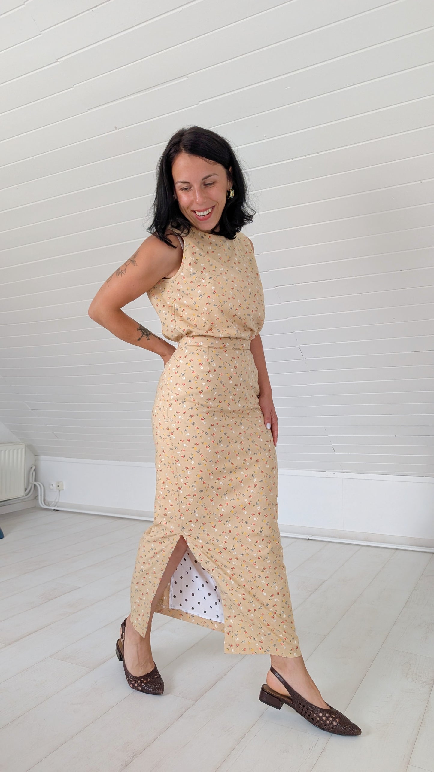 Ensemble coton 70s fait main T34-36