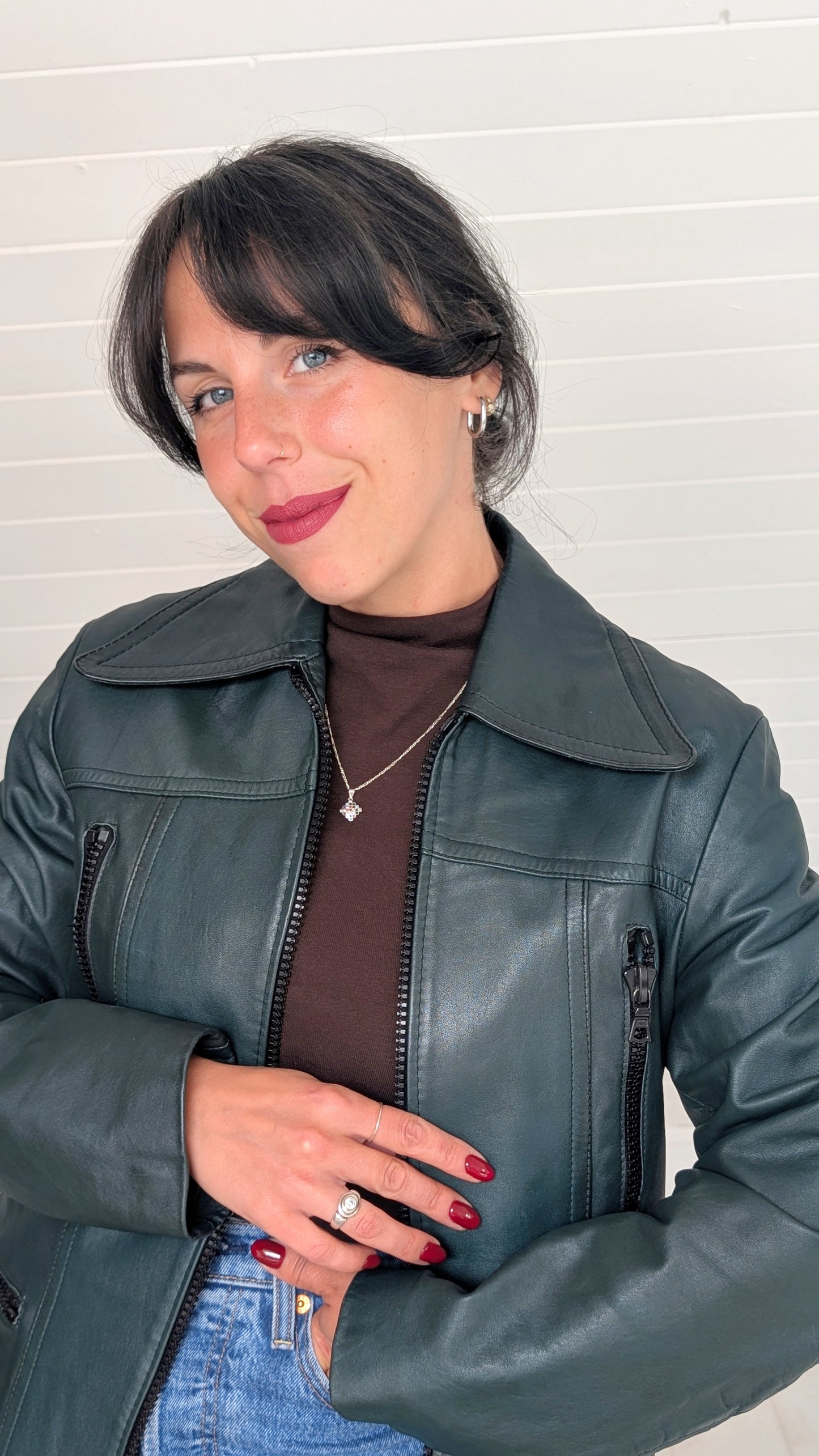 Veste cuir 70s T38