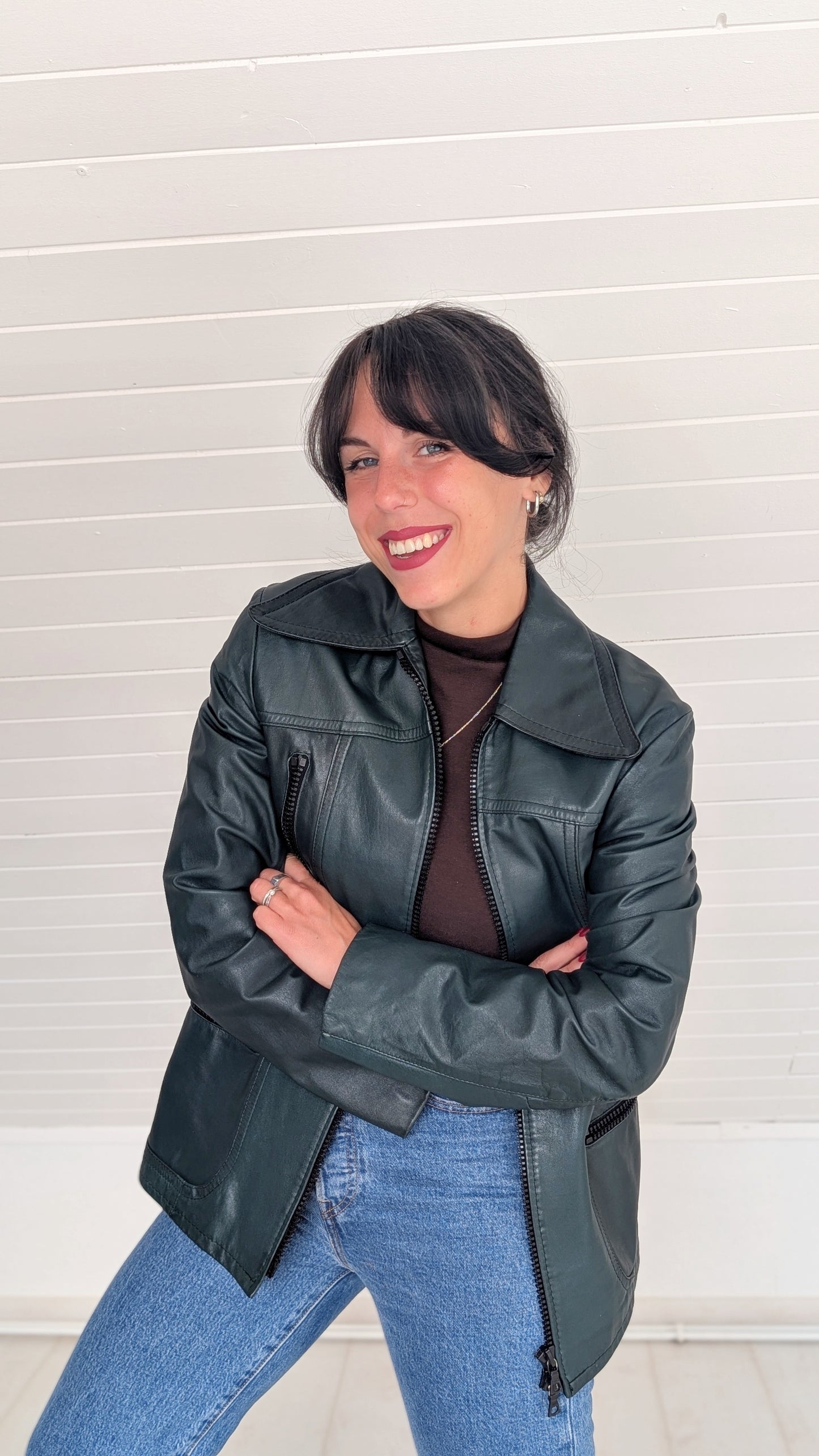 Veste cuir 70s T38