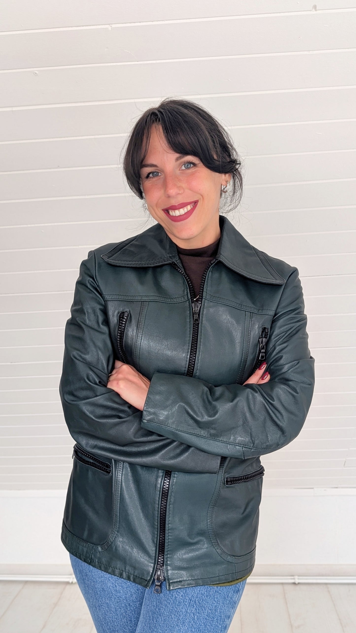 Veste cuir 70s T38