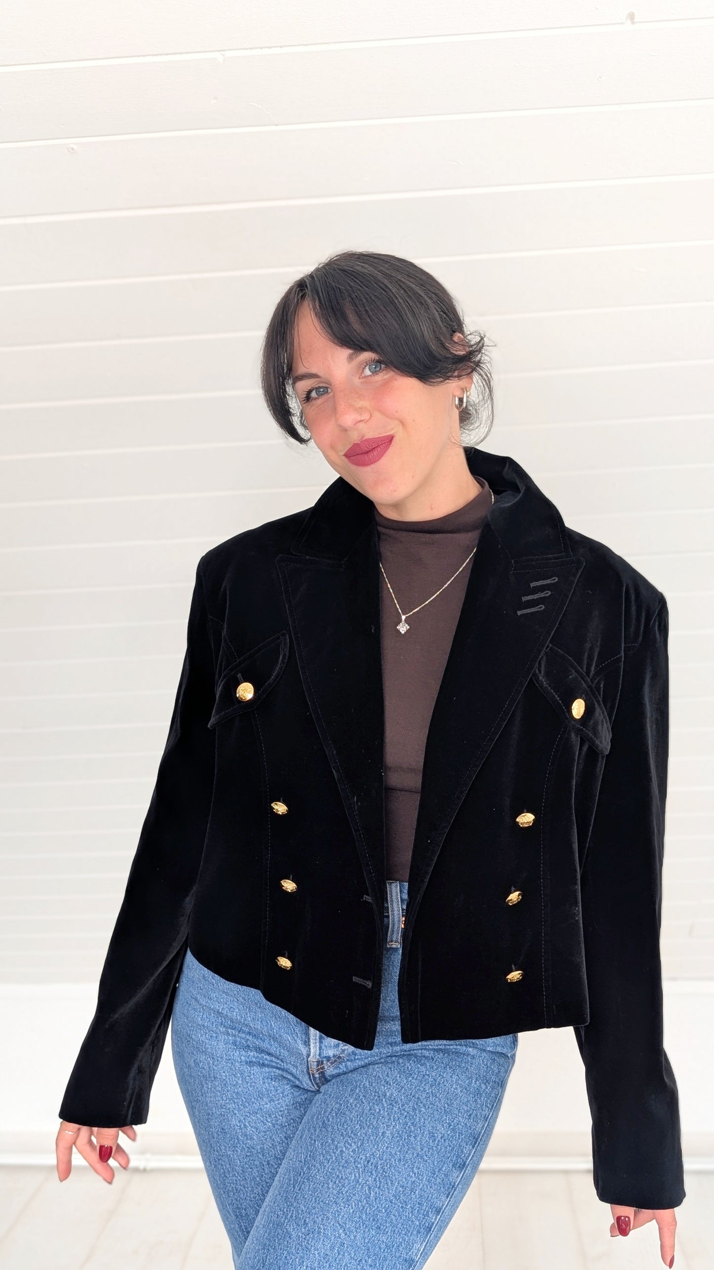 Blazer velours coton 80s T42