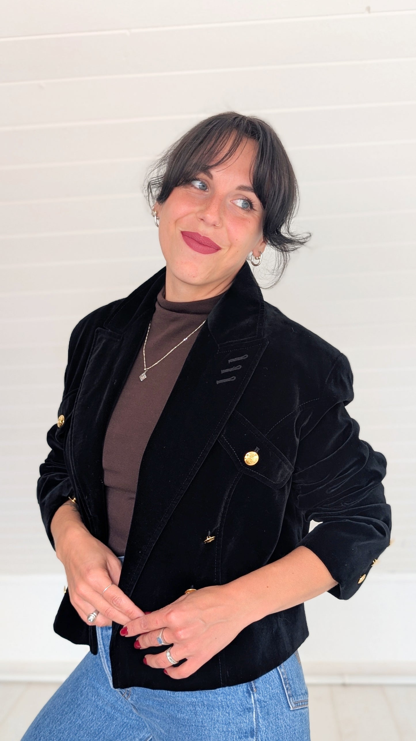 Blazer velours coton 80s T42