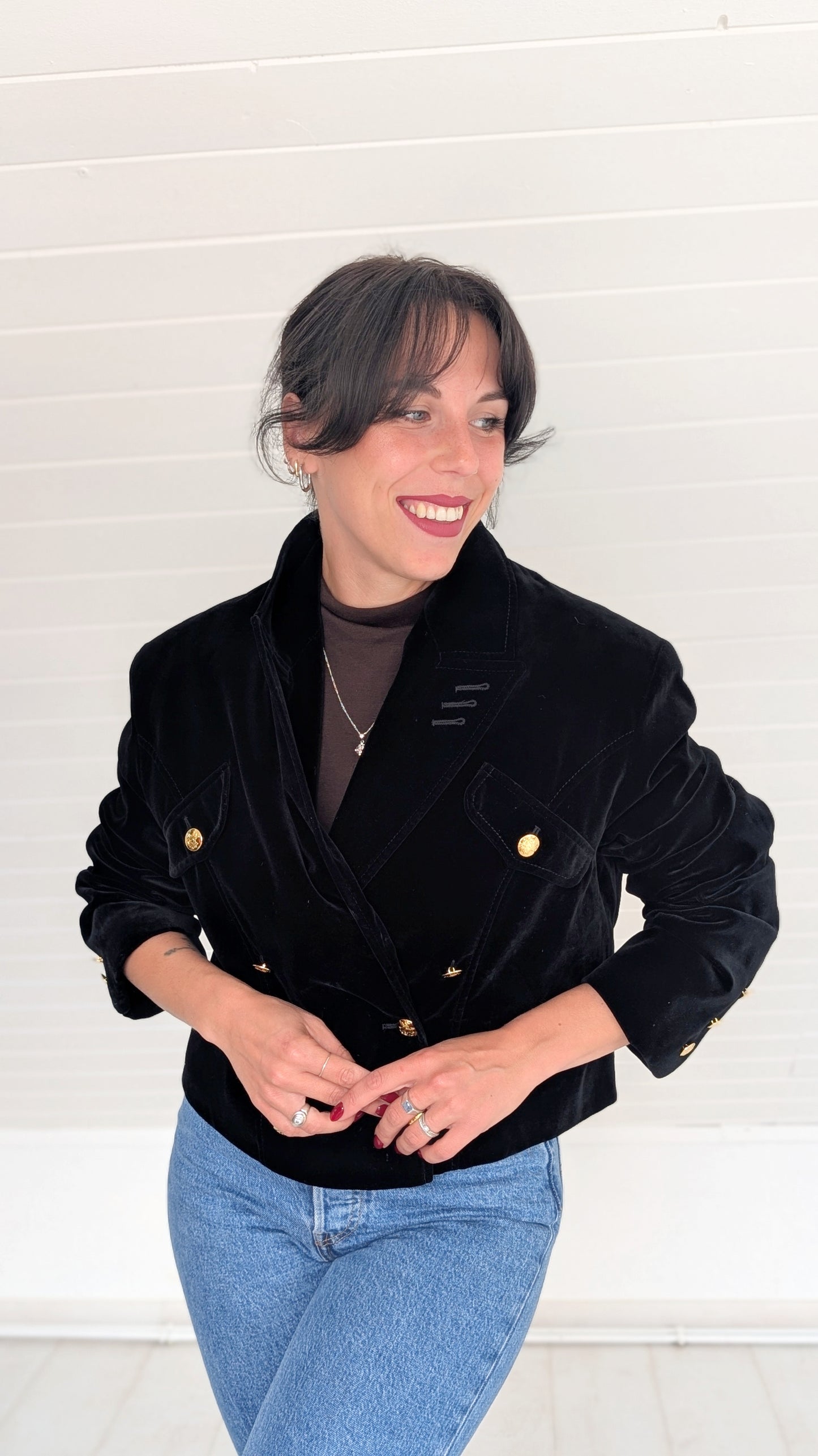 Blazer velours coton 80s T42