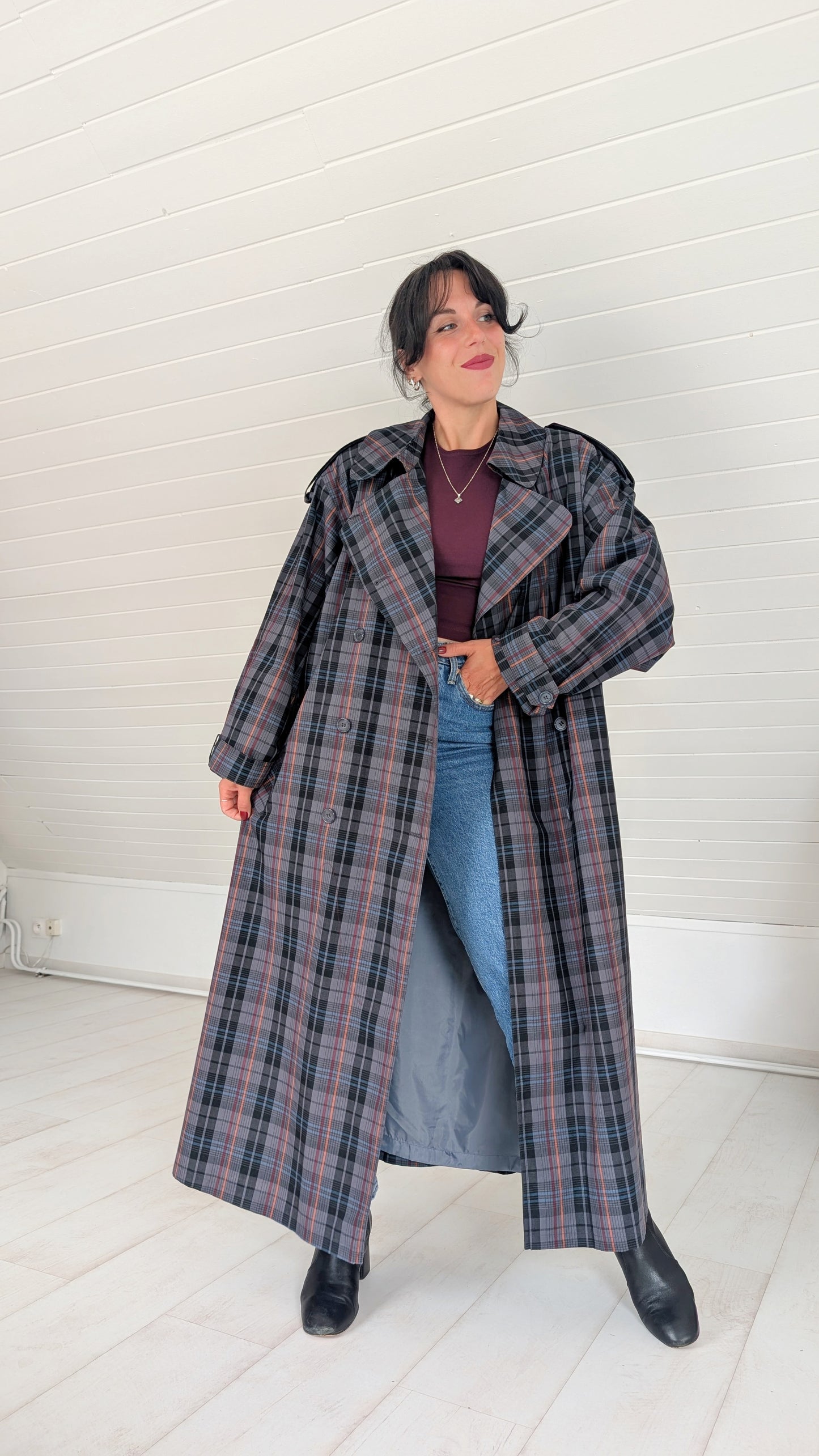 Trench ample oversize 80s jusqu'à un 44