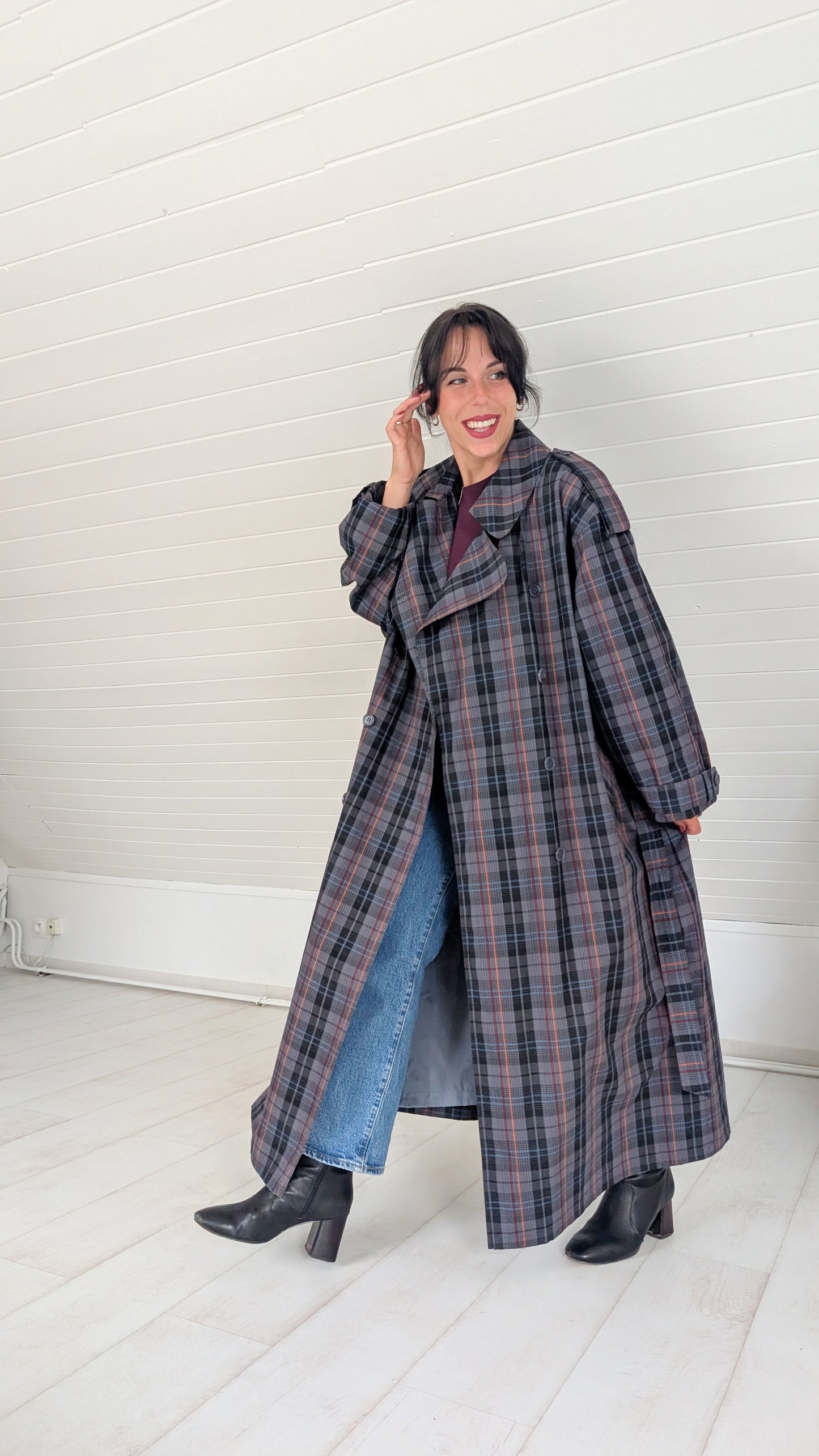 Trench ample oversize 80s jusqu'à un 44