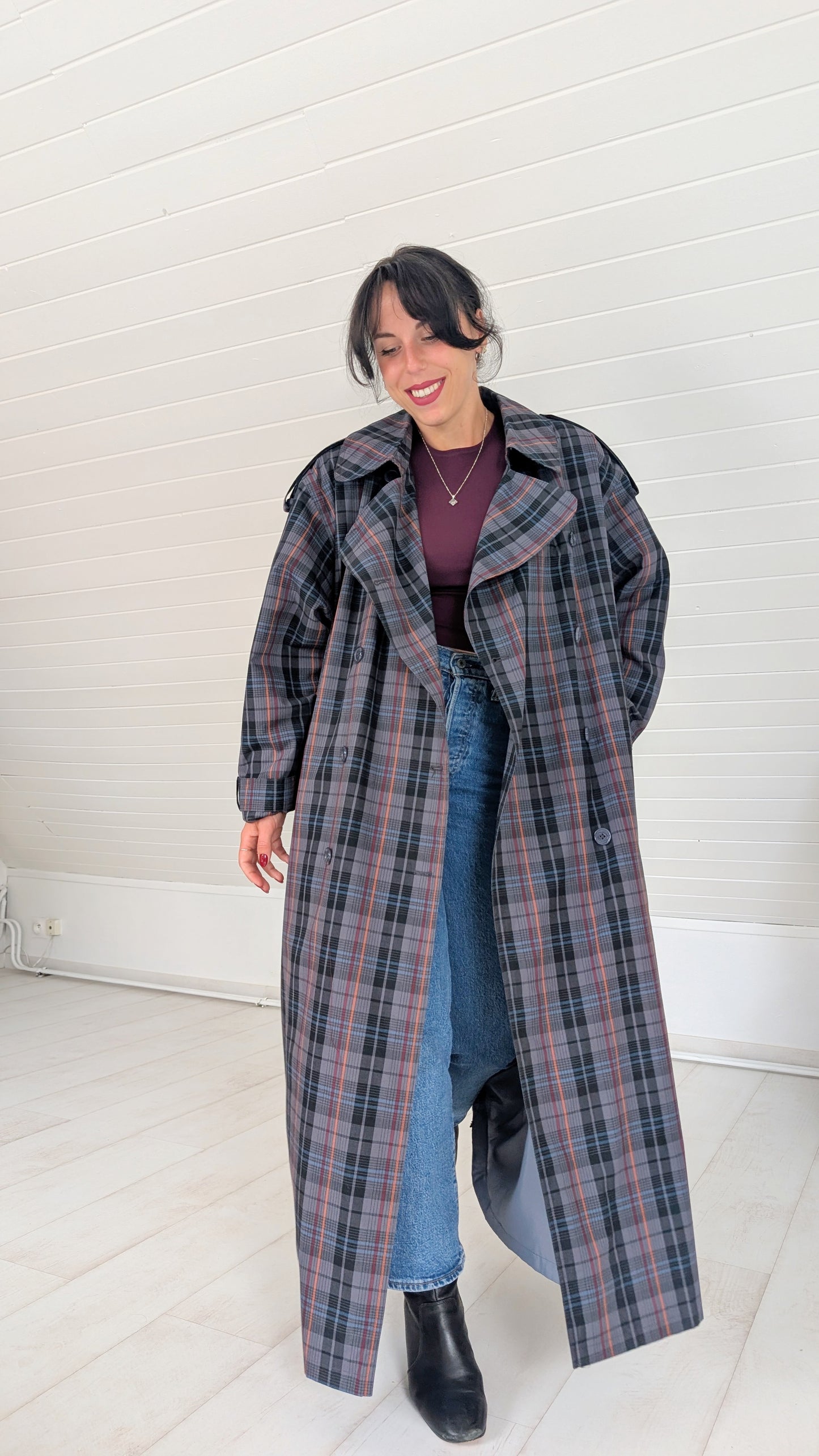 Trench ample oversize 80s jusqu'à un 44