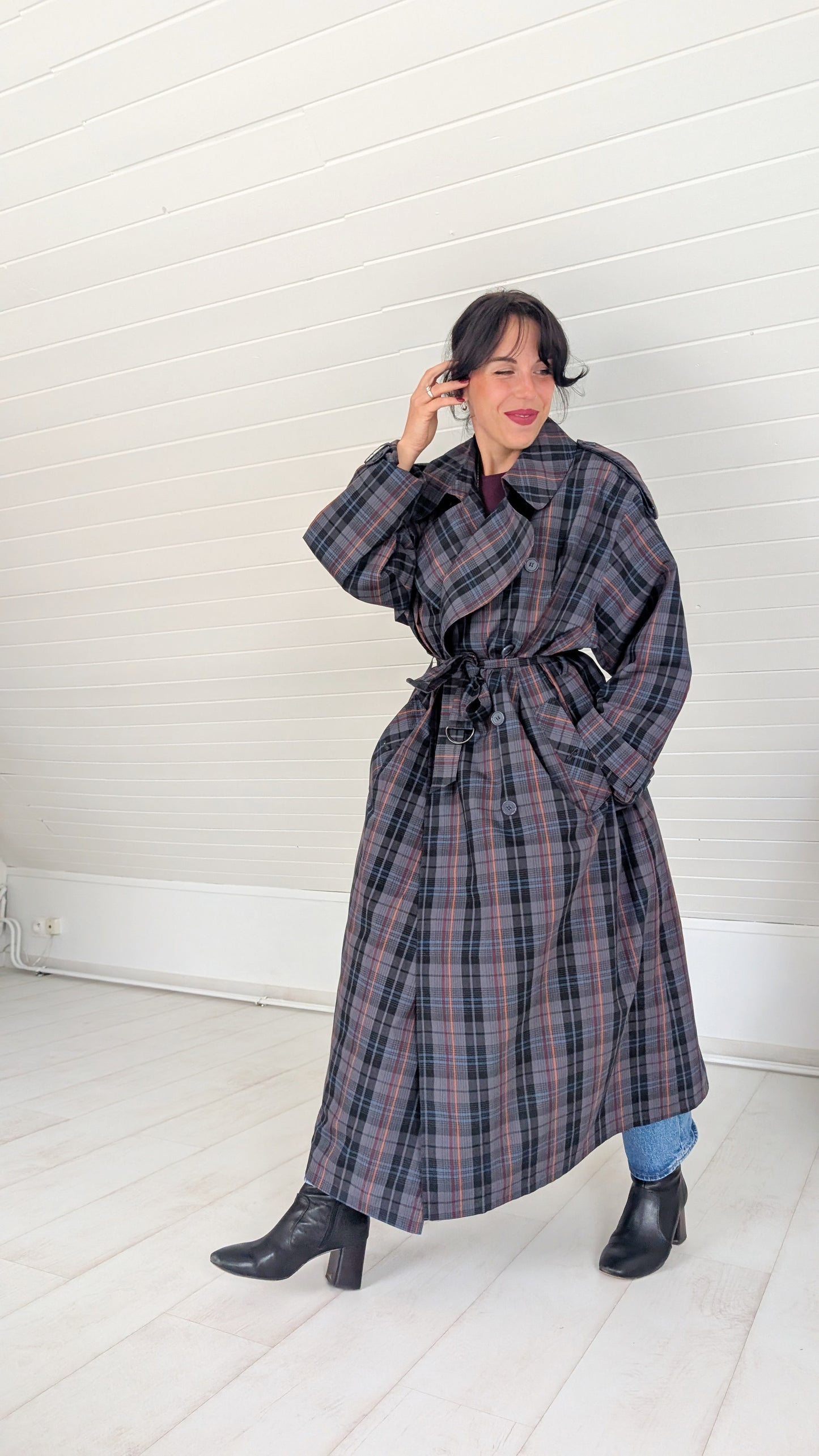 Trench ample oversize 80s jusqu'à un 44