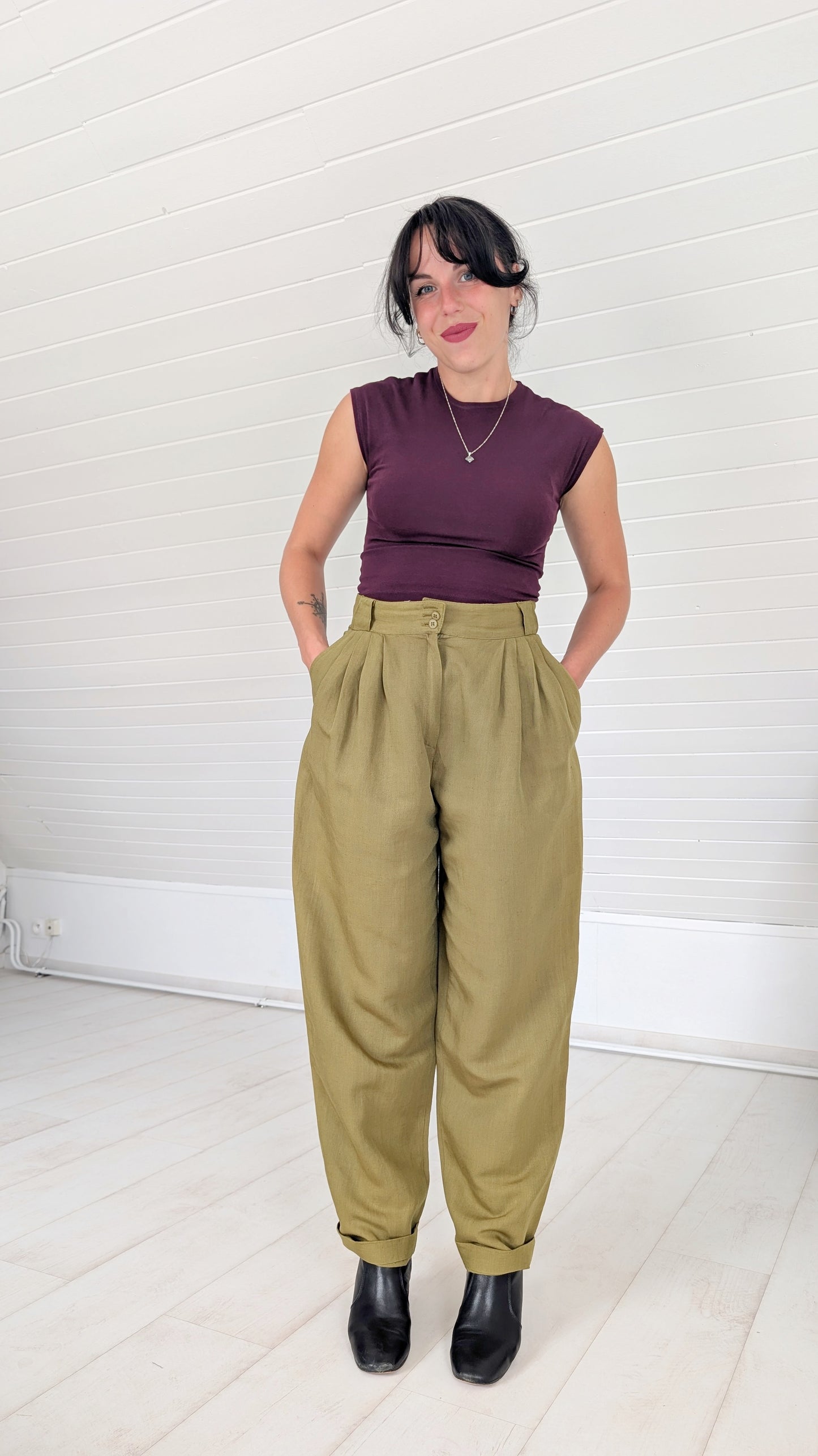 Pantalon 80s lin et viscose T36