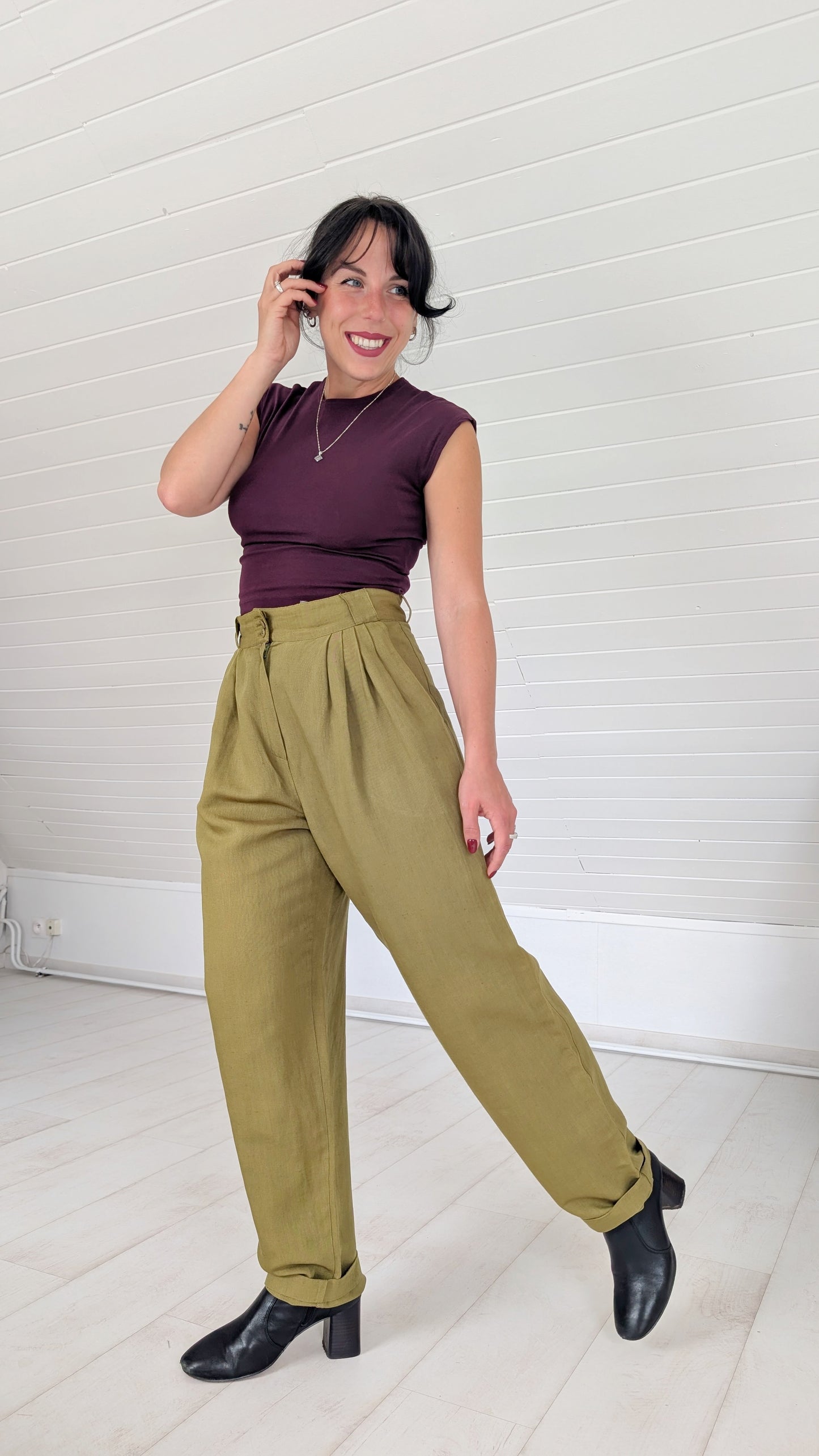 Pantalon 80s lin et viscose T36