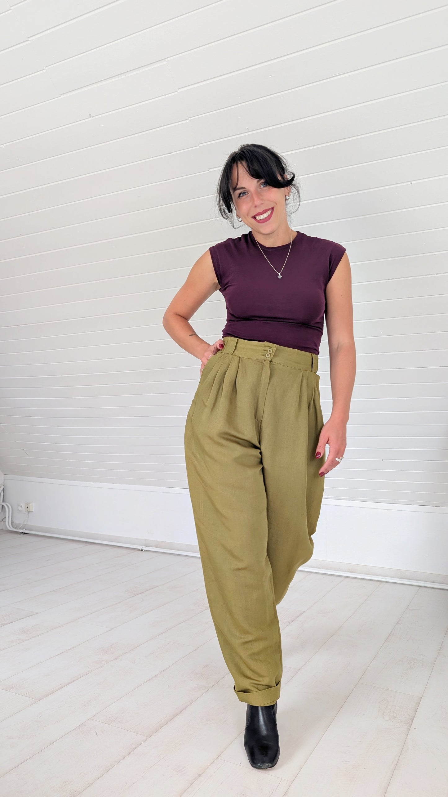 Pantalon 80s lin et viscose T36