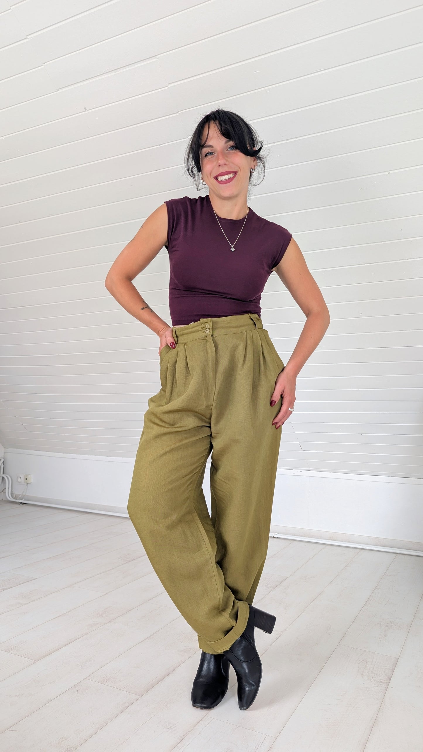 Pantalon 80s lin et viscose T36