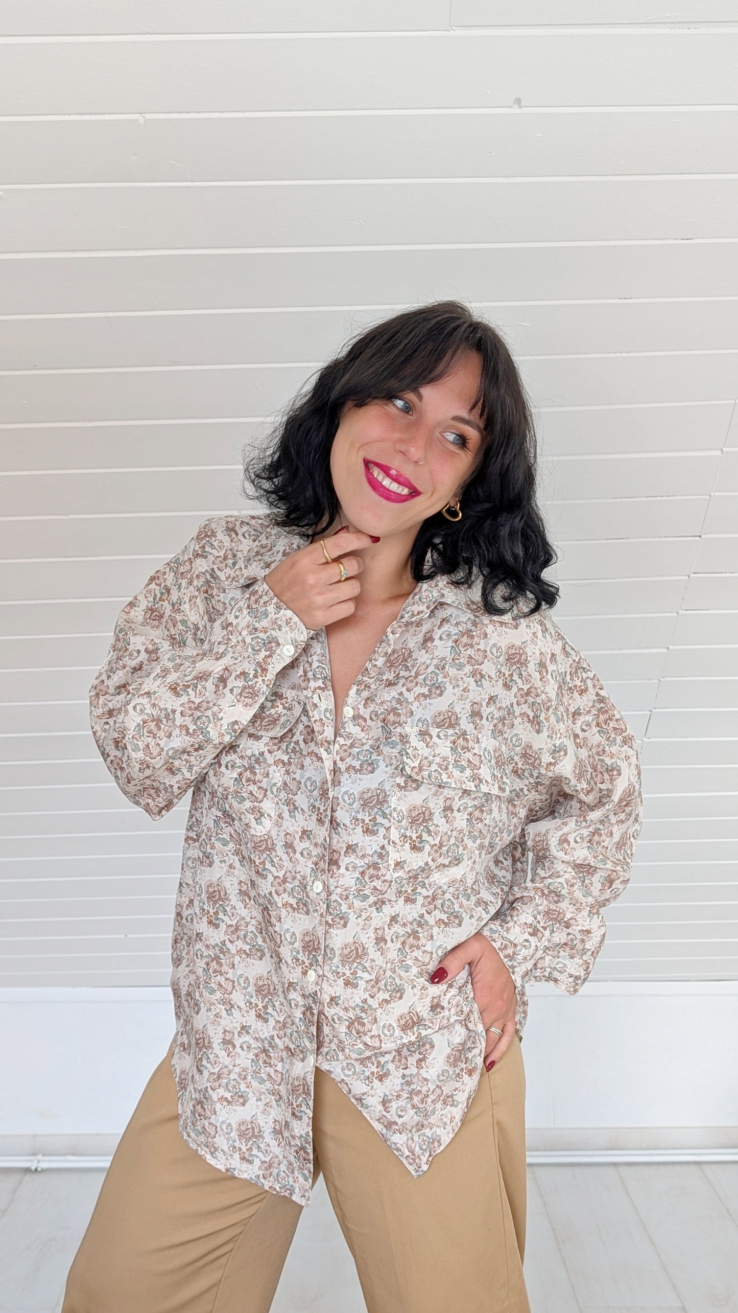 Blouse en soie 80s T42-44