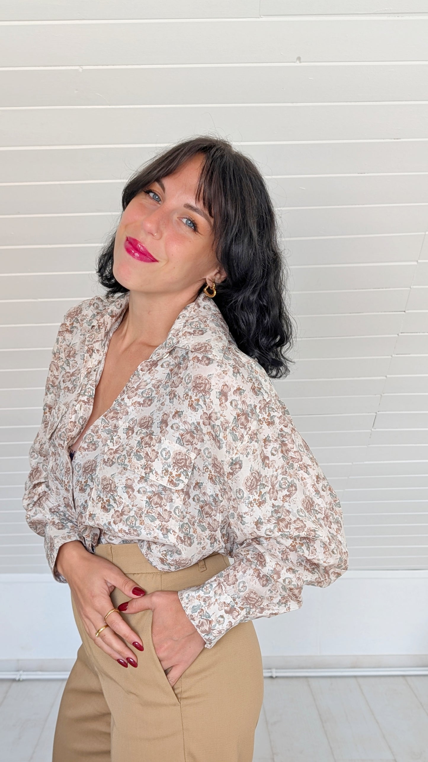 Blouse en soie 80s T42-44