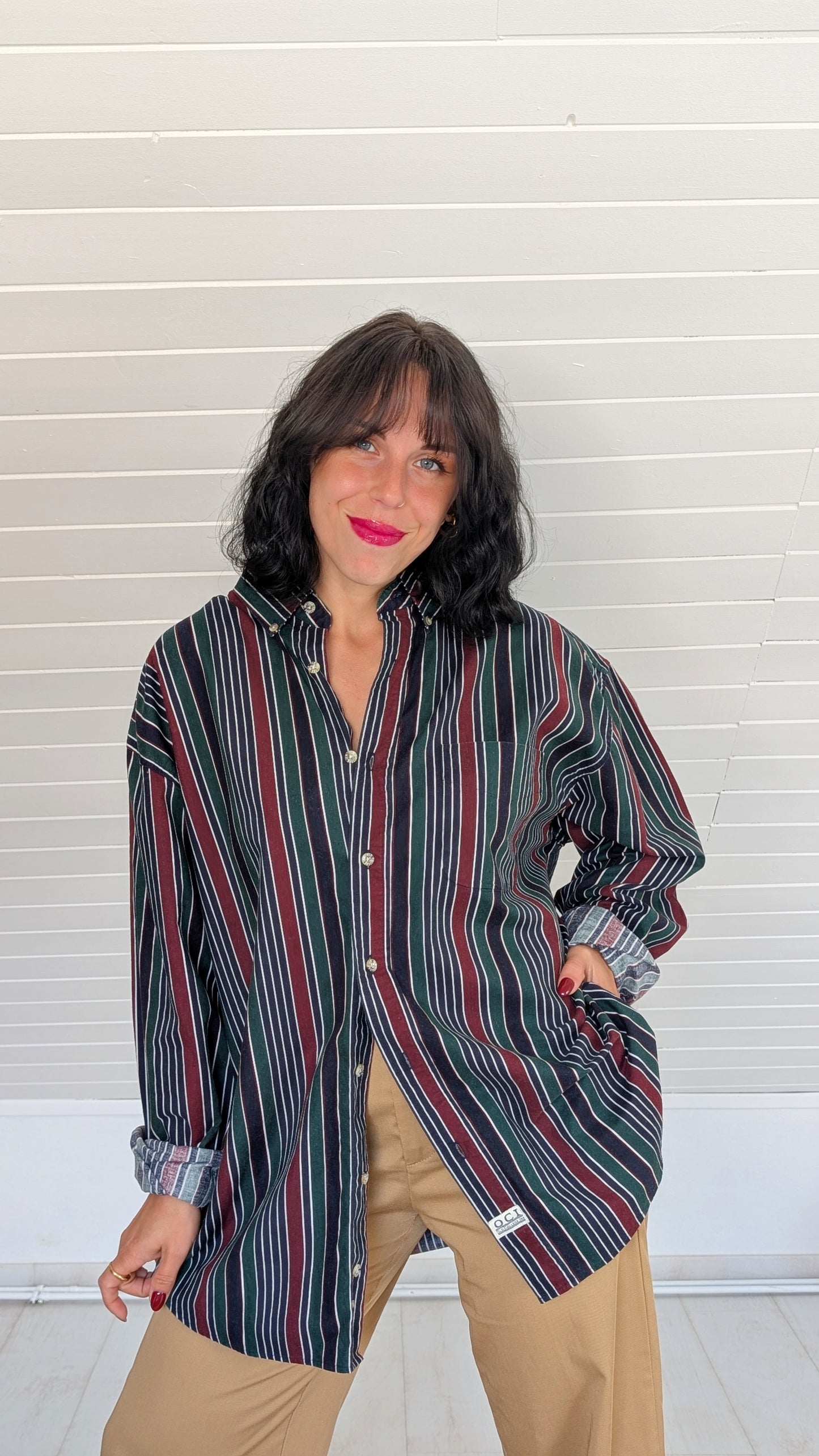 Chemise coton oversize 80s jusqu'à un 44