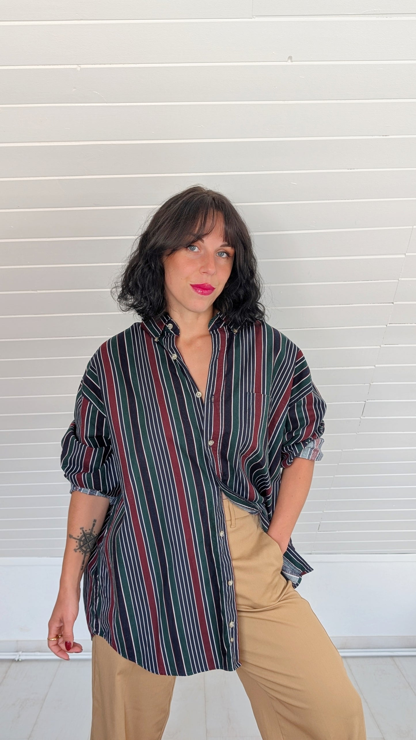 Chemise coton oversize 80s jusqu'à un 44