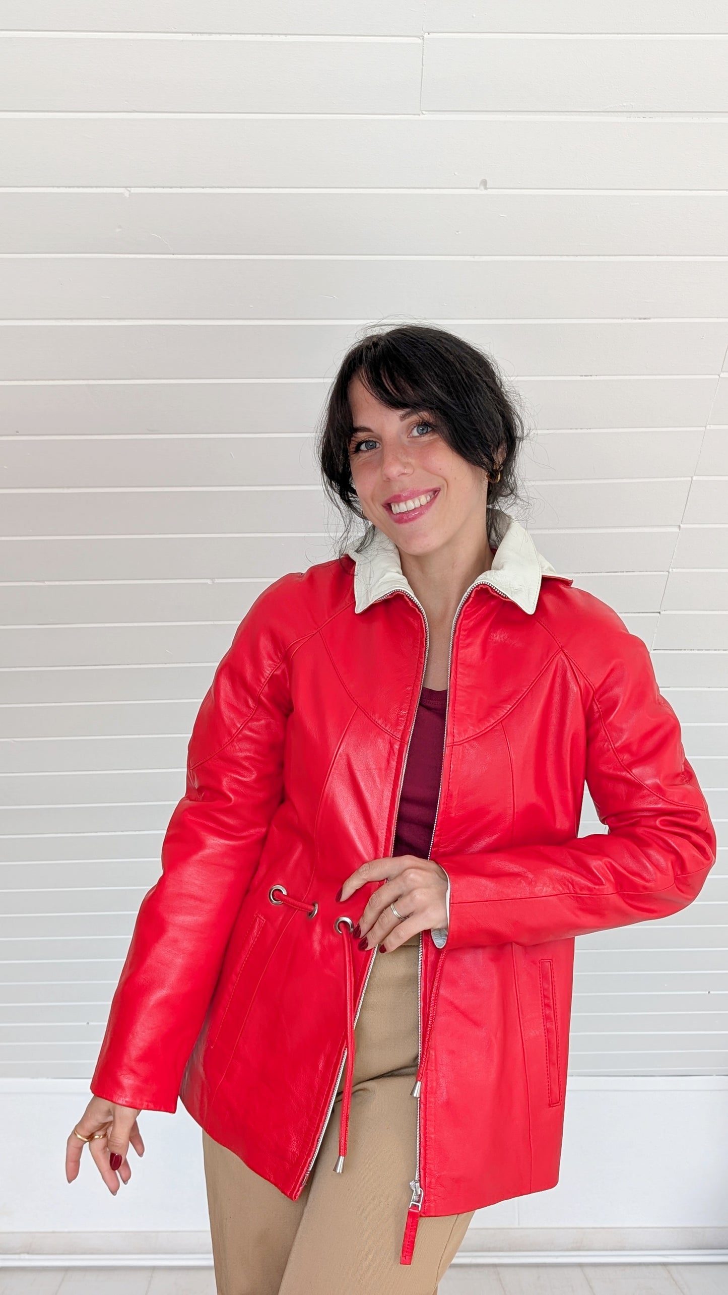 Veste en cuir 90s T36