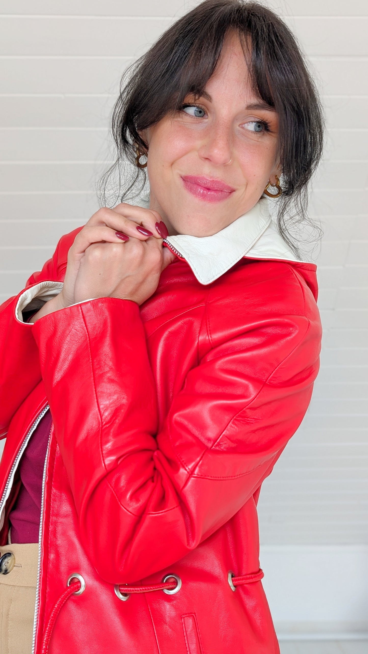 Veste en cuir 90s T36