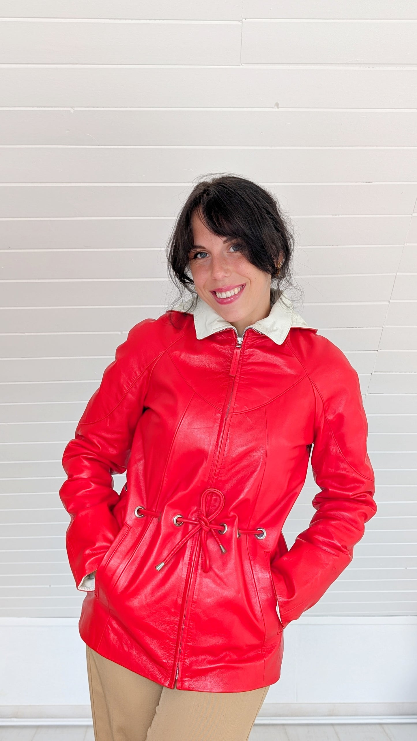 Veste en cuir 90s T36