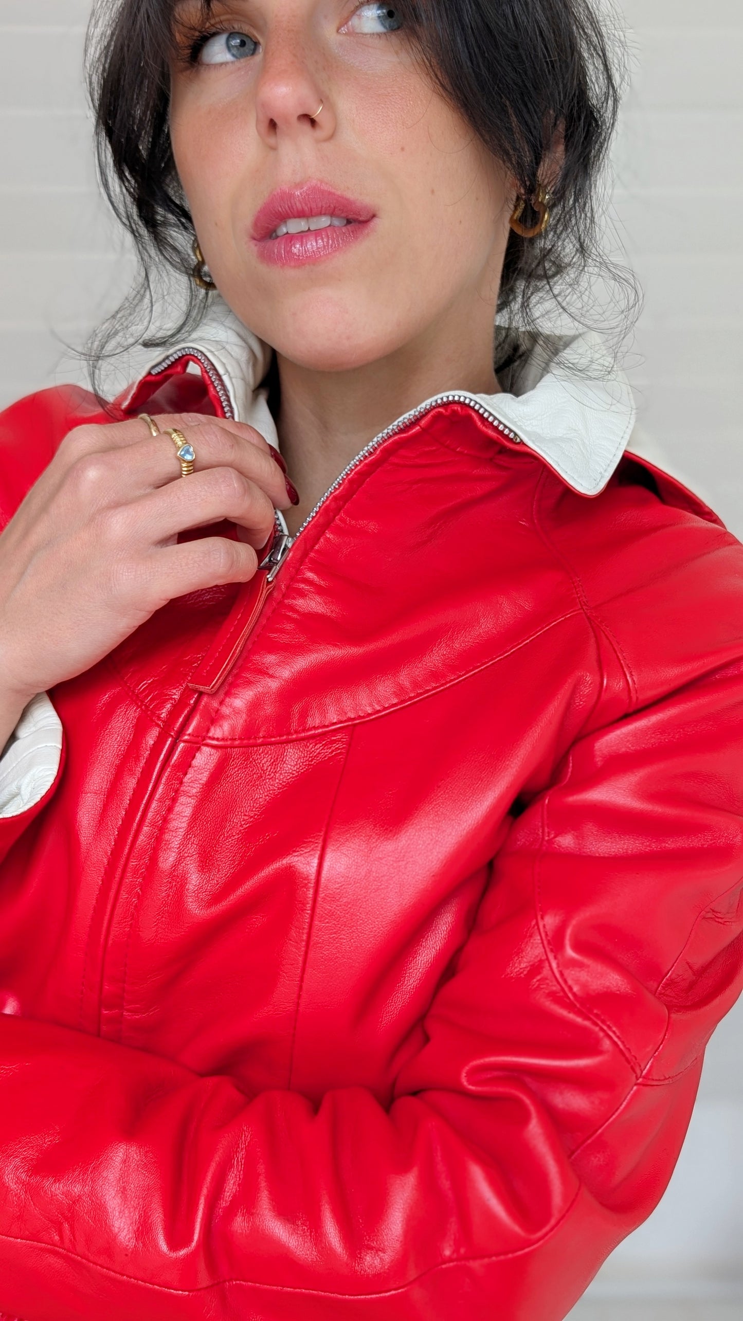 Veste en cuir 90s T36