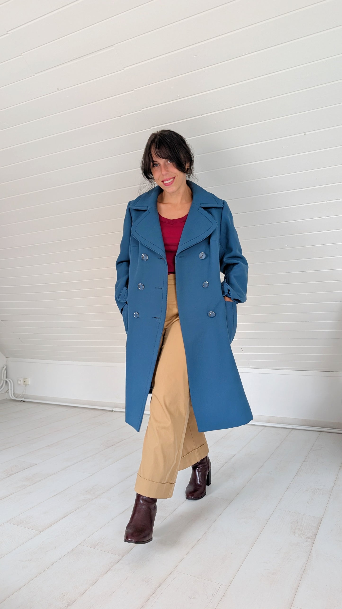 Manteau laine 60s rare T38