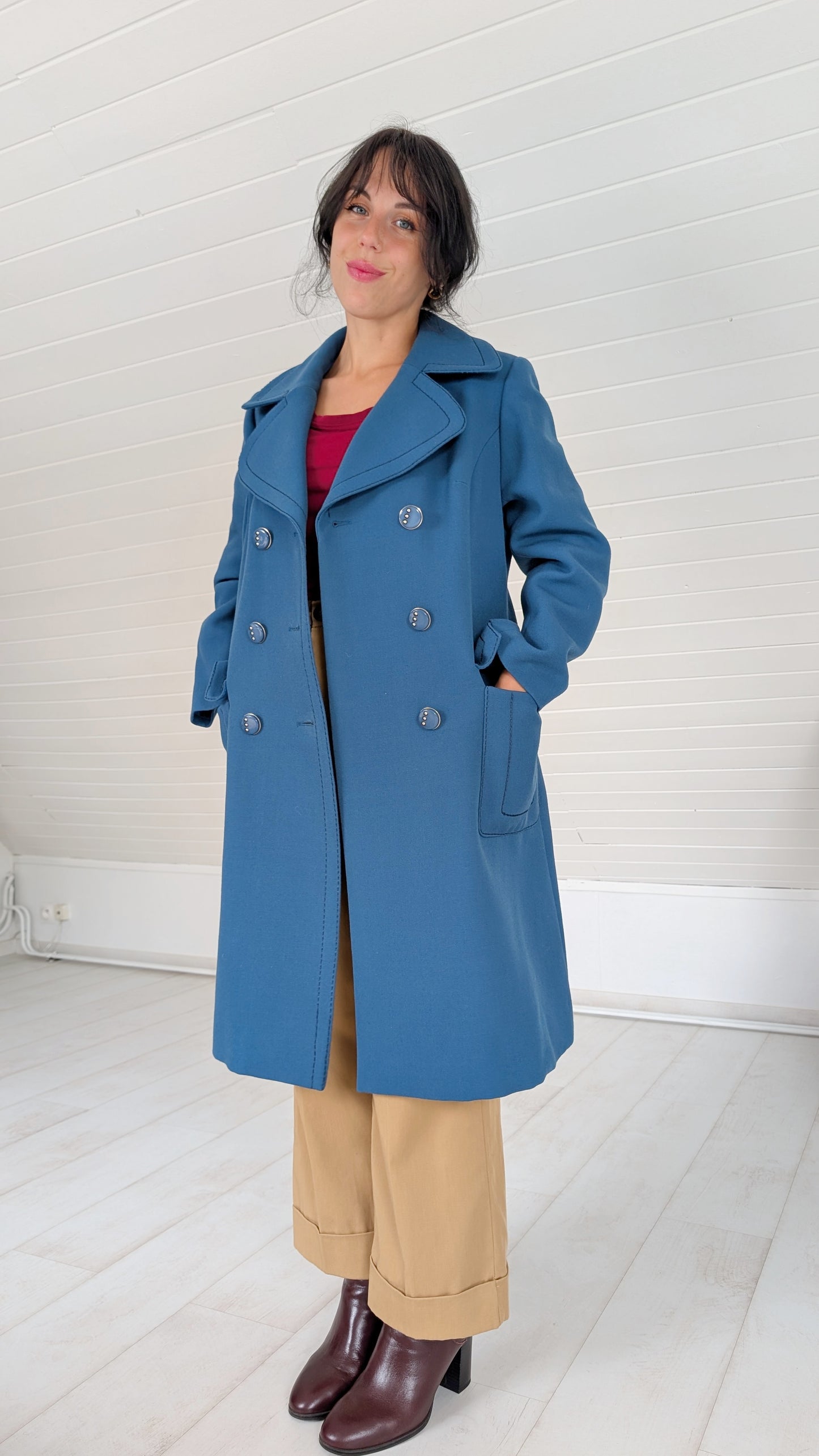 Manteau laine 60s rare T38