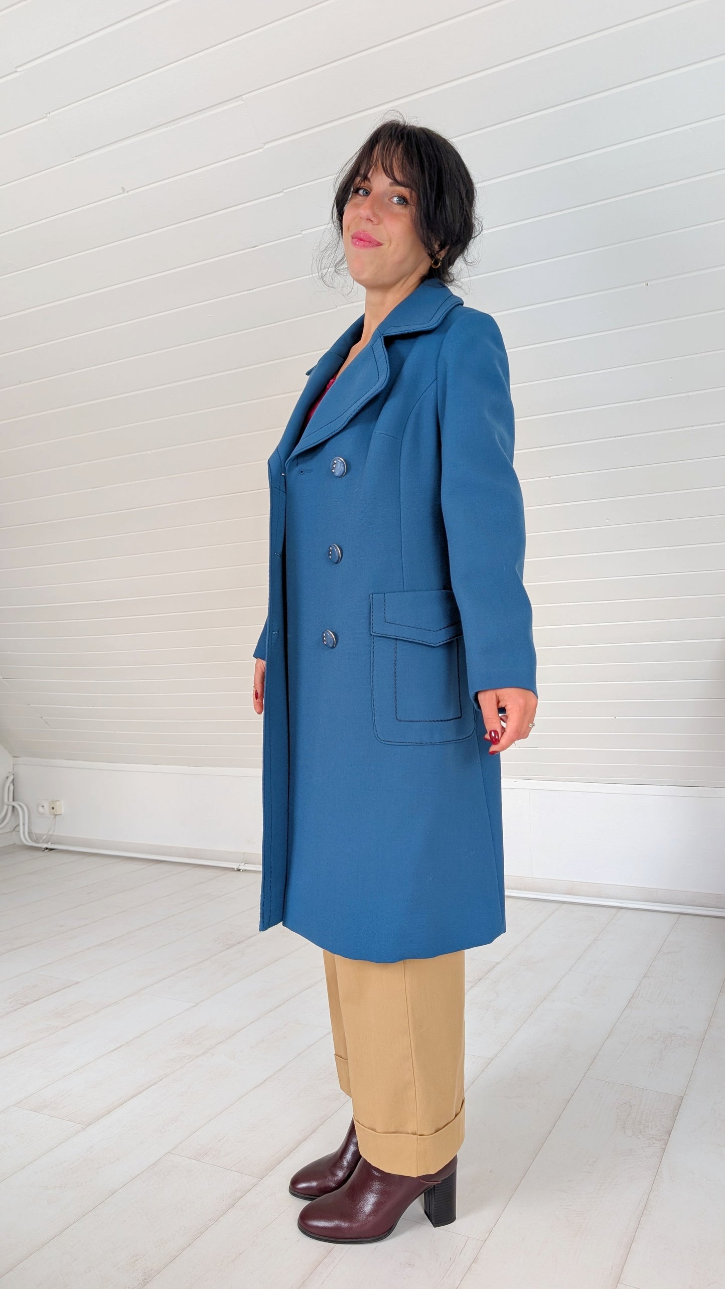 Manteau laine 60s rare T38