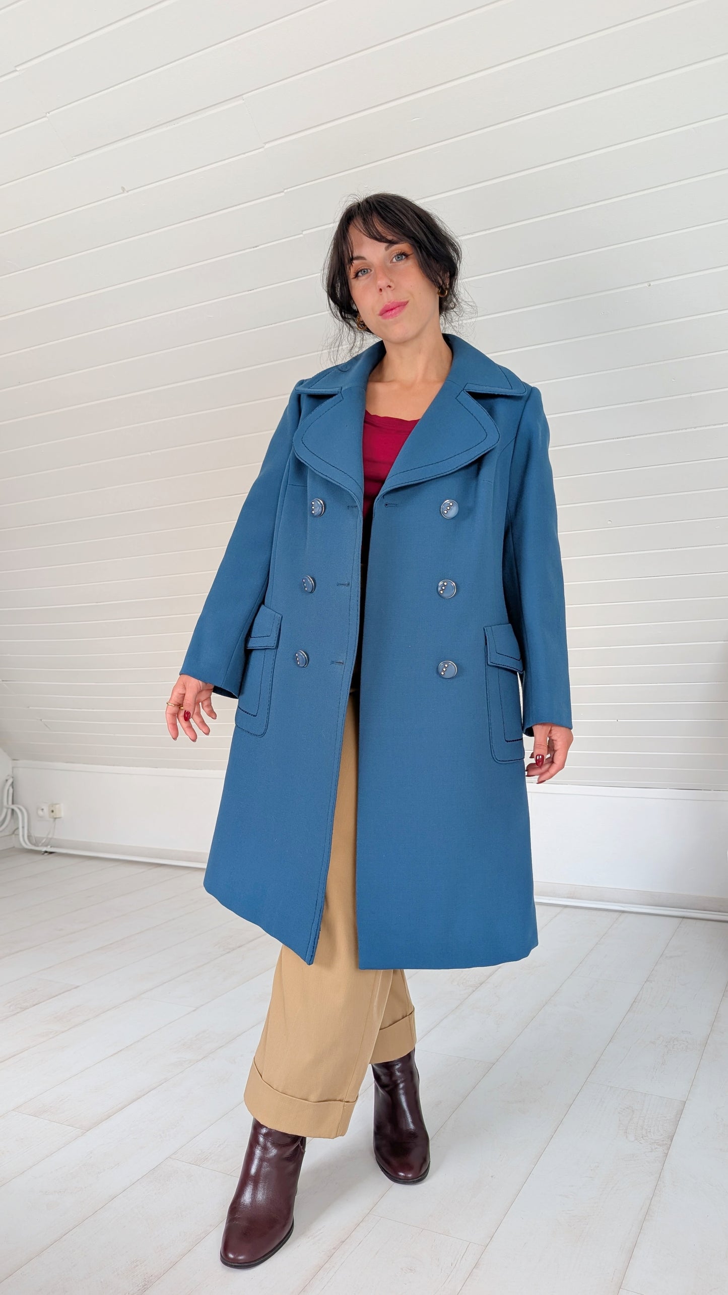 Manteau laine 60s rare T38