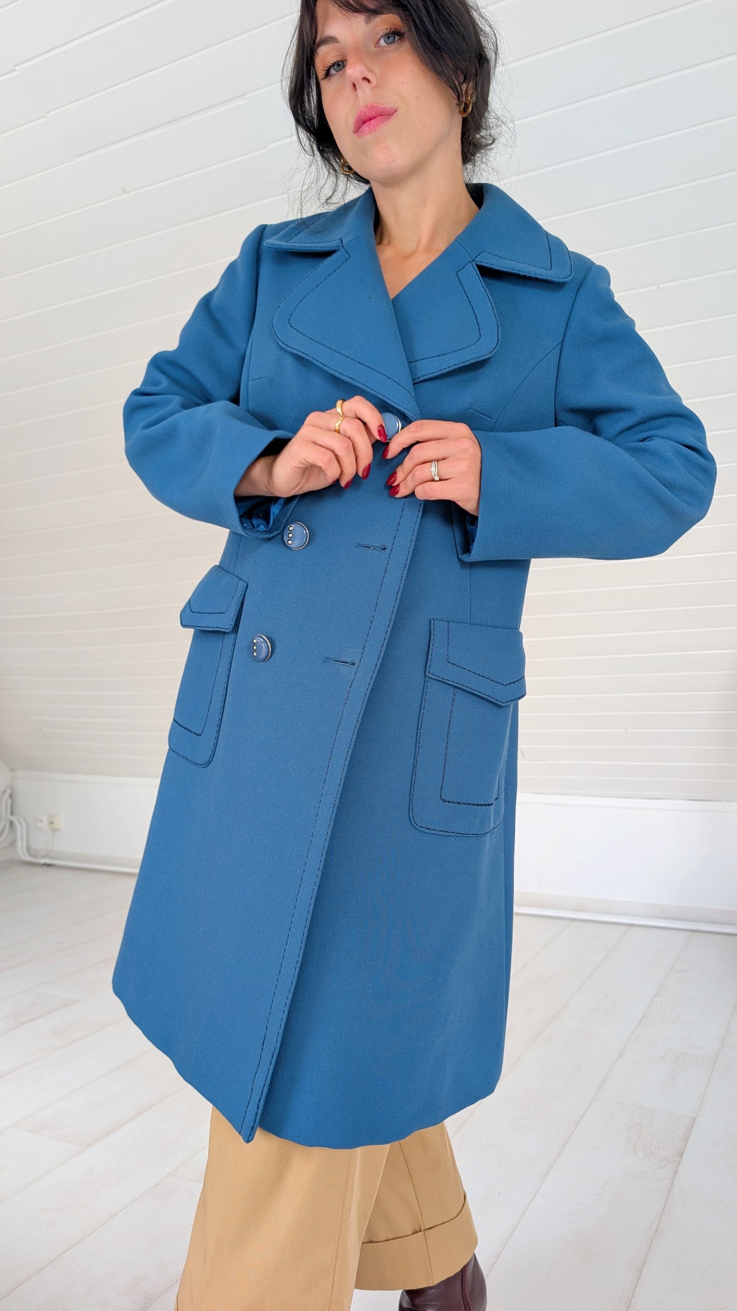 Manteau laine 60s rare T38