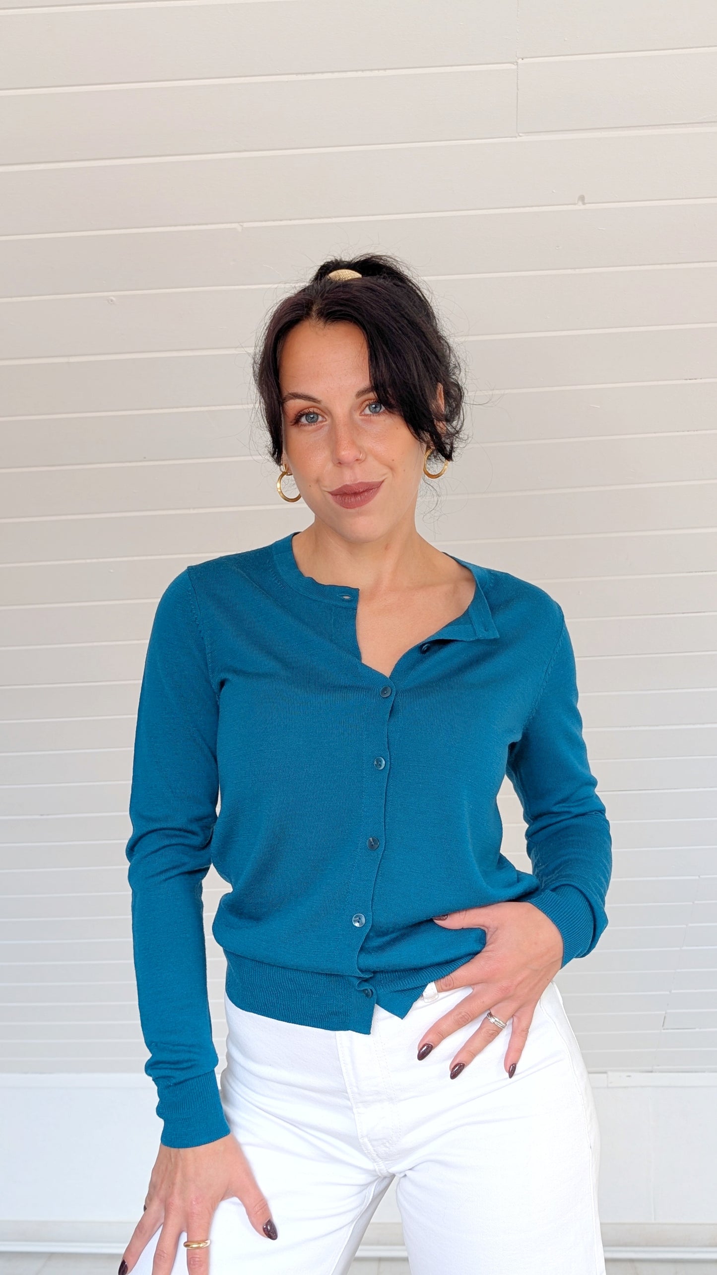 Cardigan laine mérinos 2nde main T38