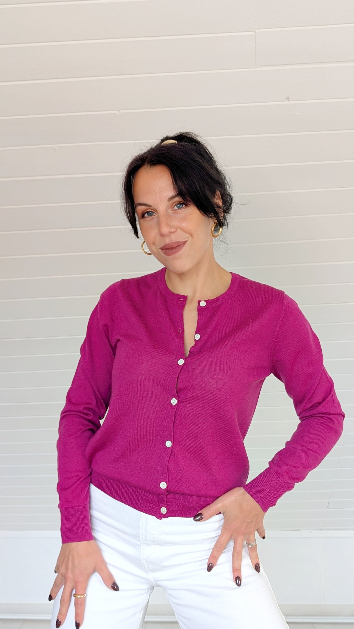 Cardigan laine mérinos T36