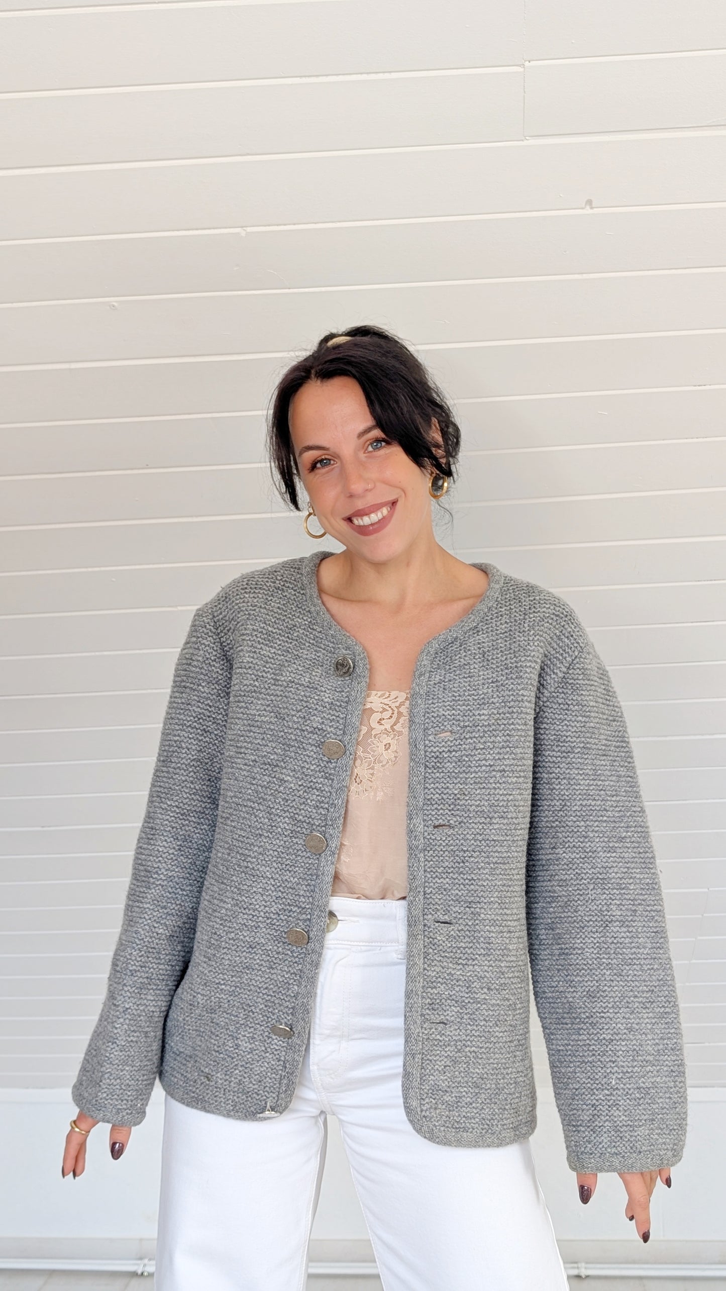 Cardigan/veste pure laine T40