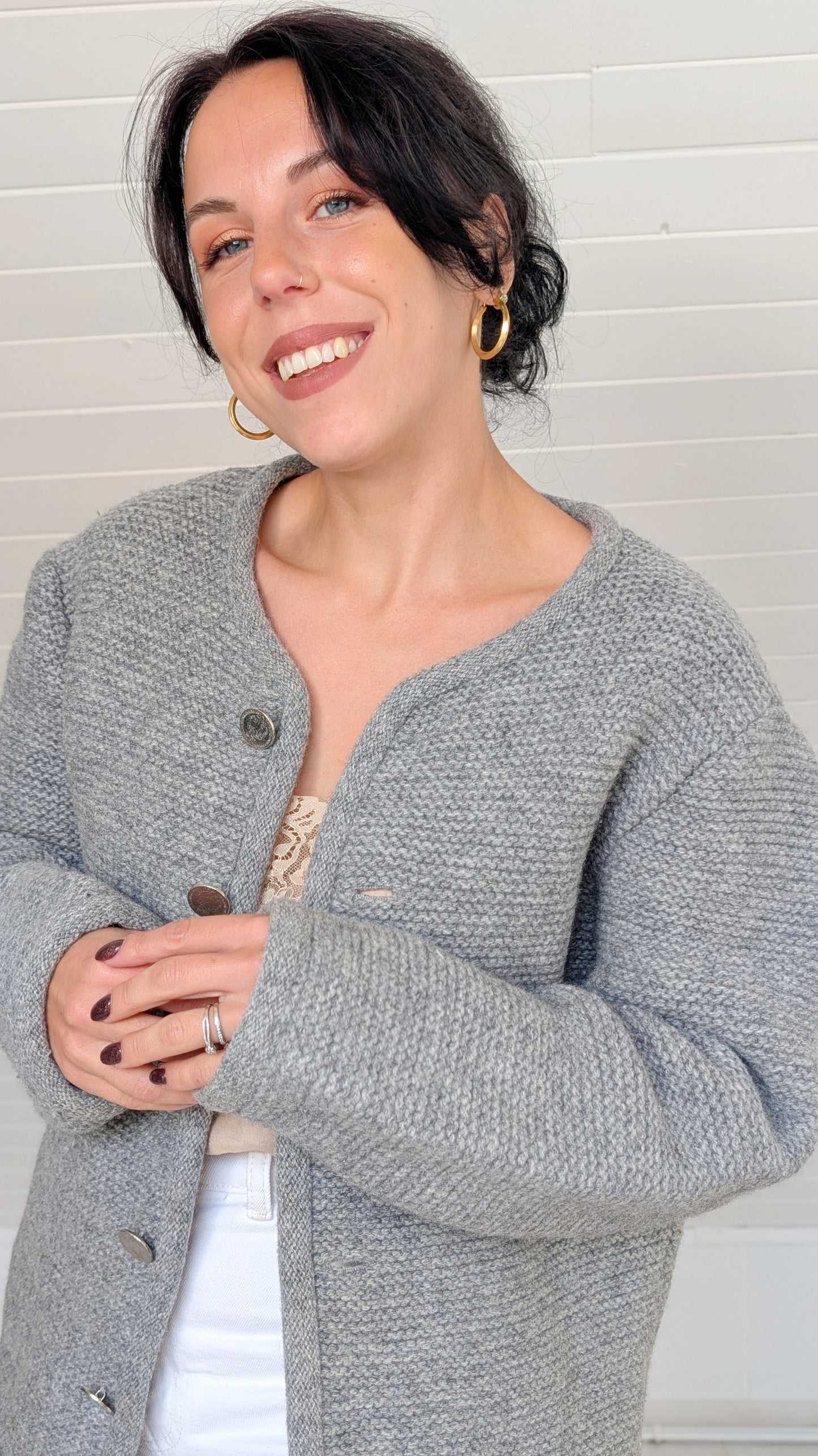 Cardigan/veste pure laine T40